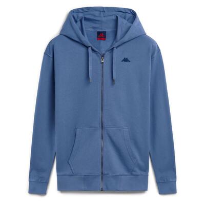Felpa con cappuccio e zip da uomo in cotone blu da lifestyle
