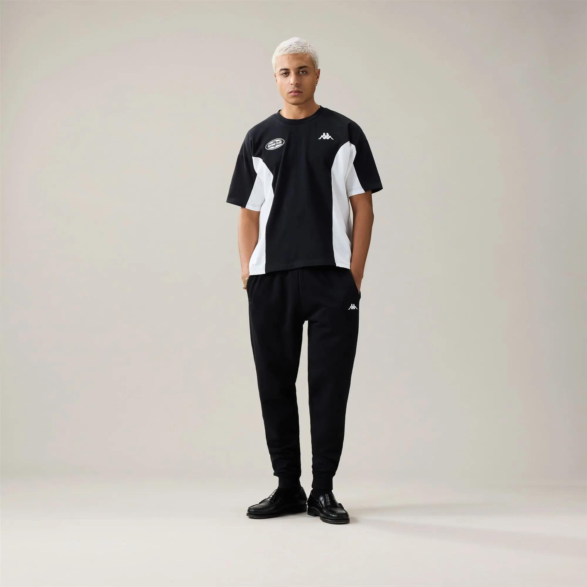 T-shirt da uomo in cotone nero da streetwear sportivo 5/5