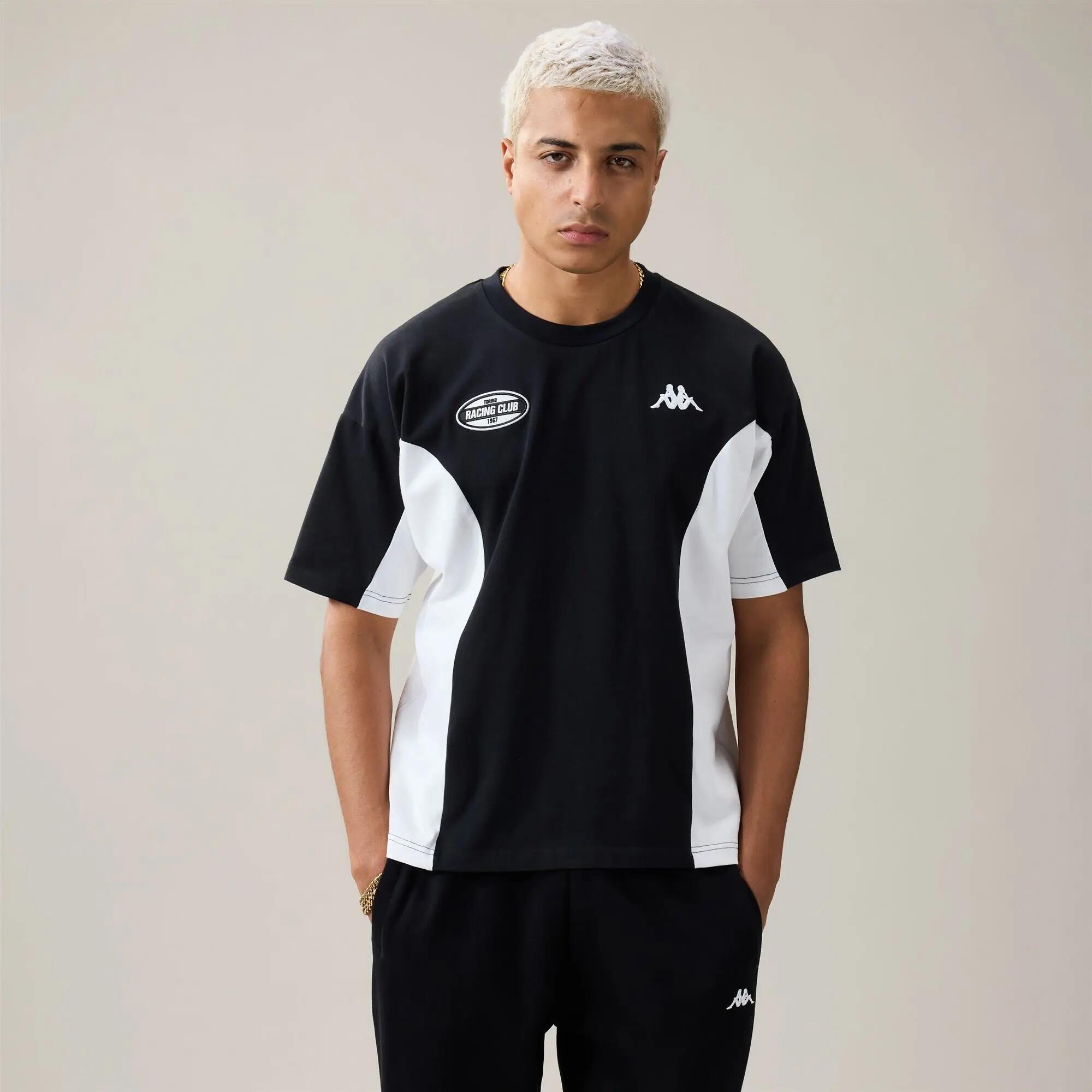 T-shirt da uomo in cotone nero da streetwear sportivo 4/5