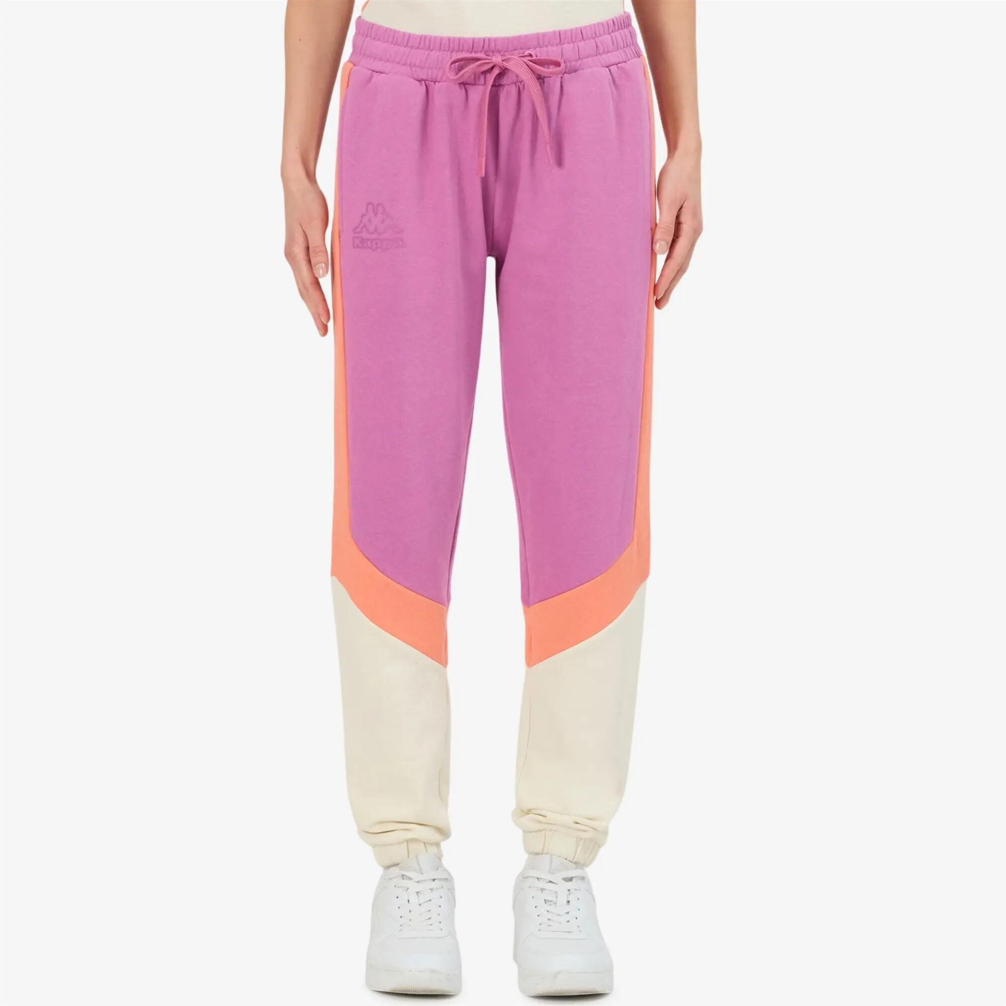 Pantaloni tuta da donna in cotone viola da sportivo 5/7