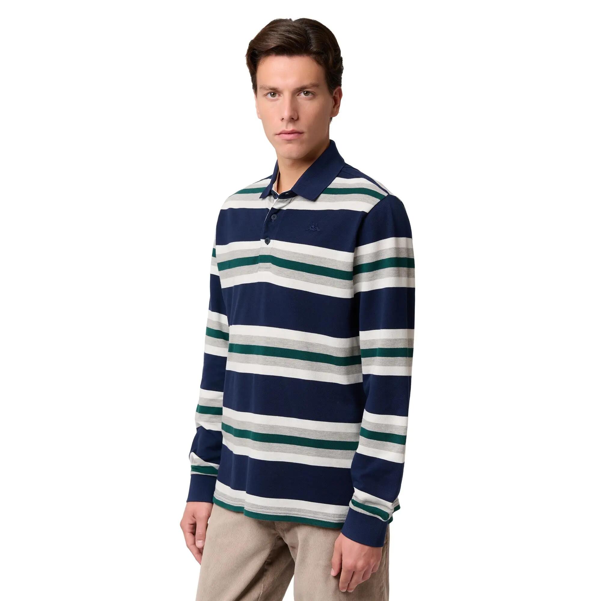 Polo da uomo in cotone blu da lifestyle 4/6