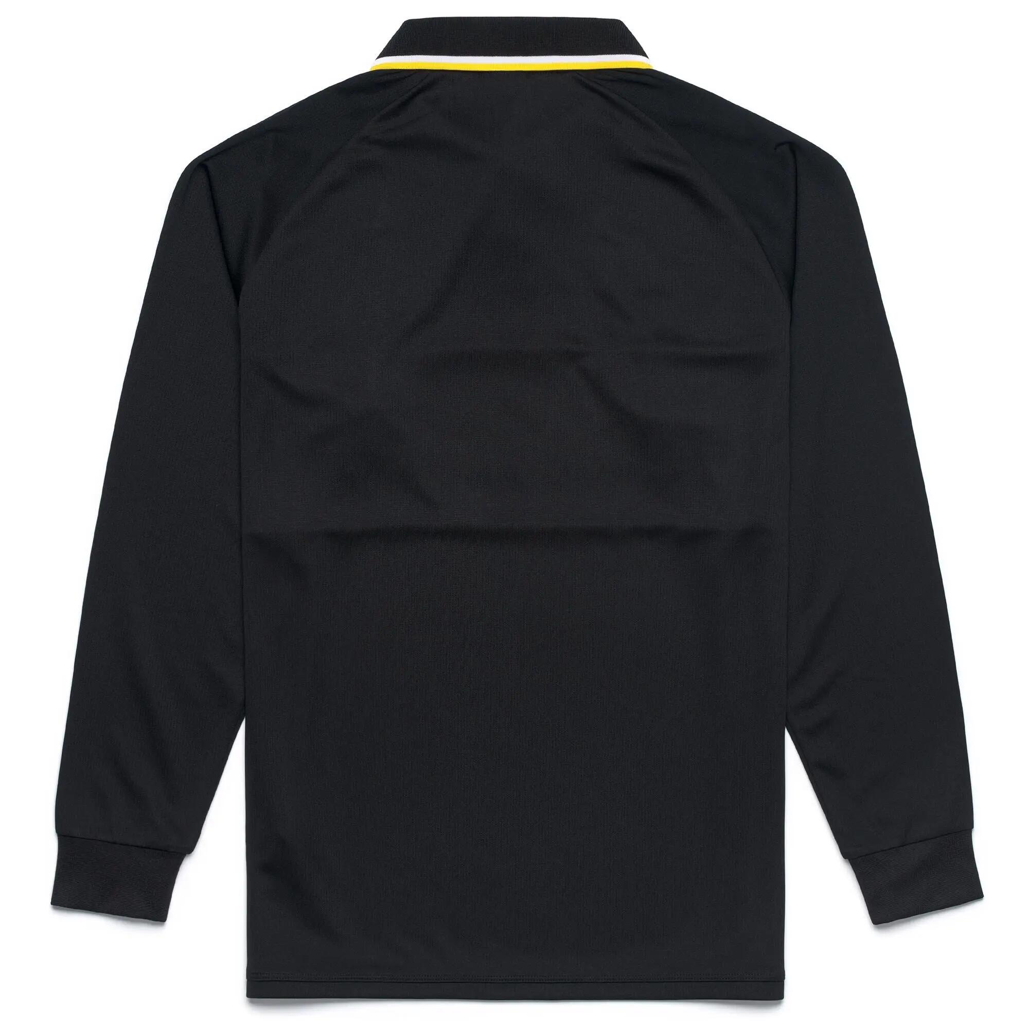 Polo da uomo in poliestere nero da streetwear sportivo 3/4