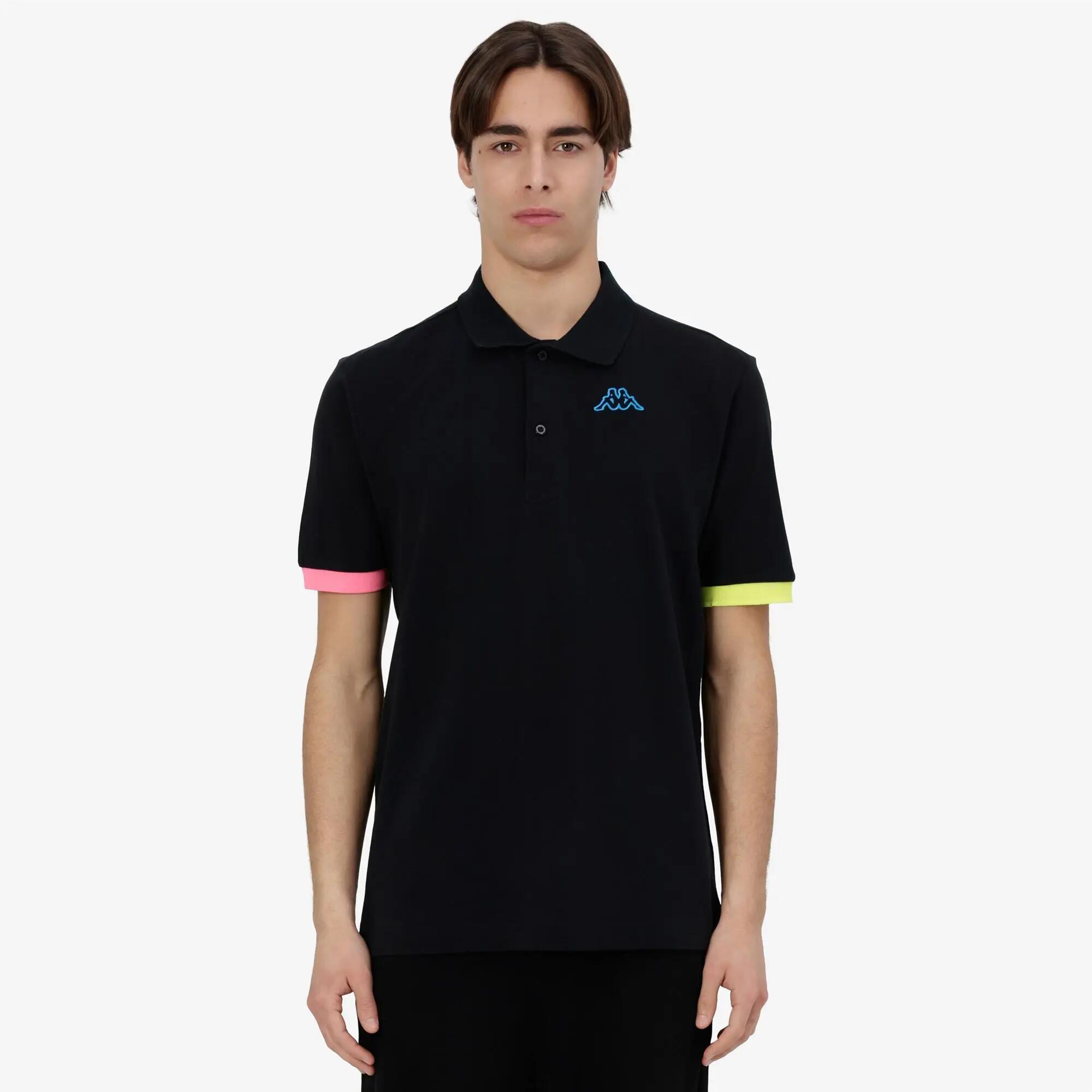 Polo da uomo in cotone nero da sportivo 4/7