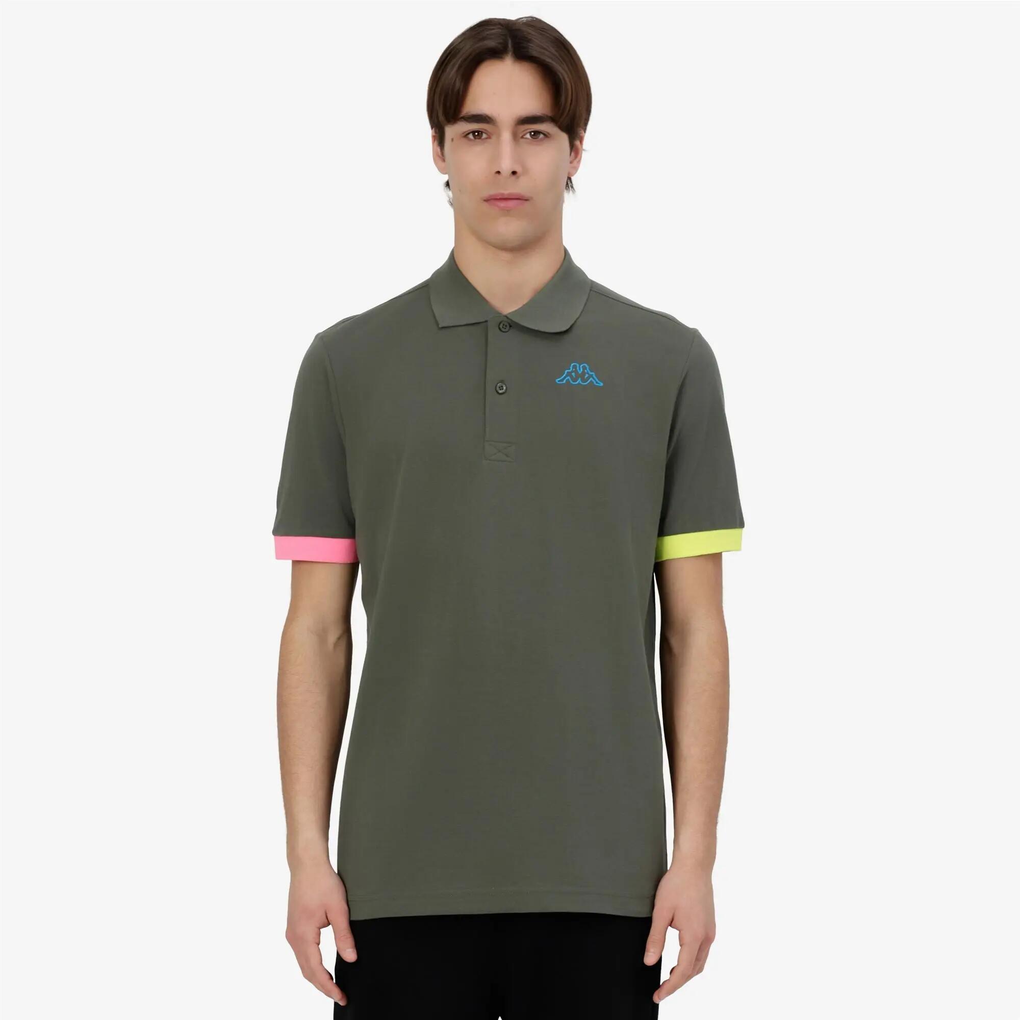 Polo da uomo in cotone verde da sportivo 4/7