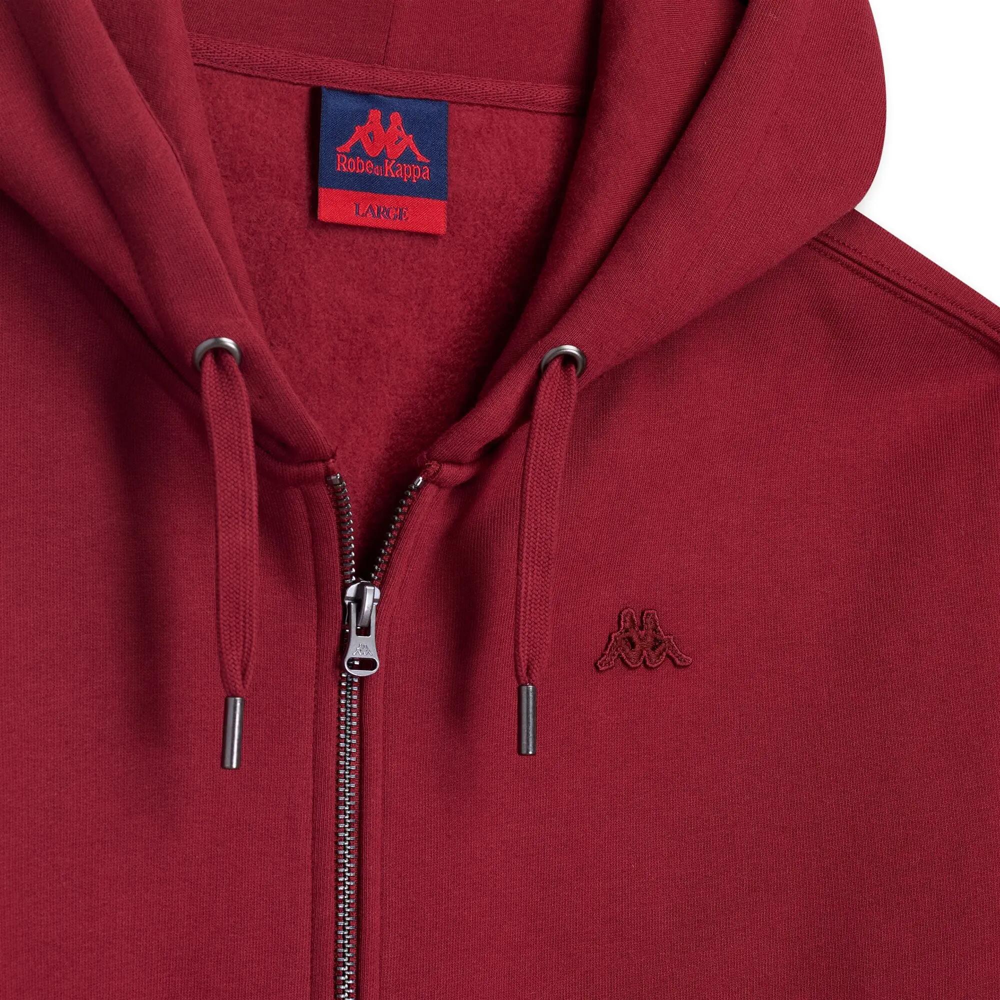 Felpa con cappuccio e zip da uomo in cotone rosso da lifestyle 3/3