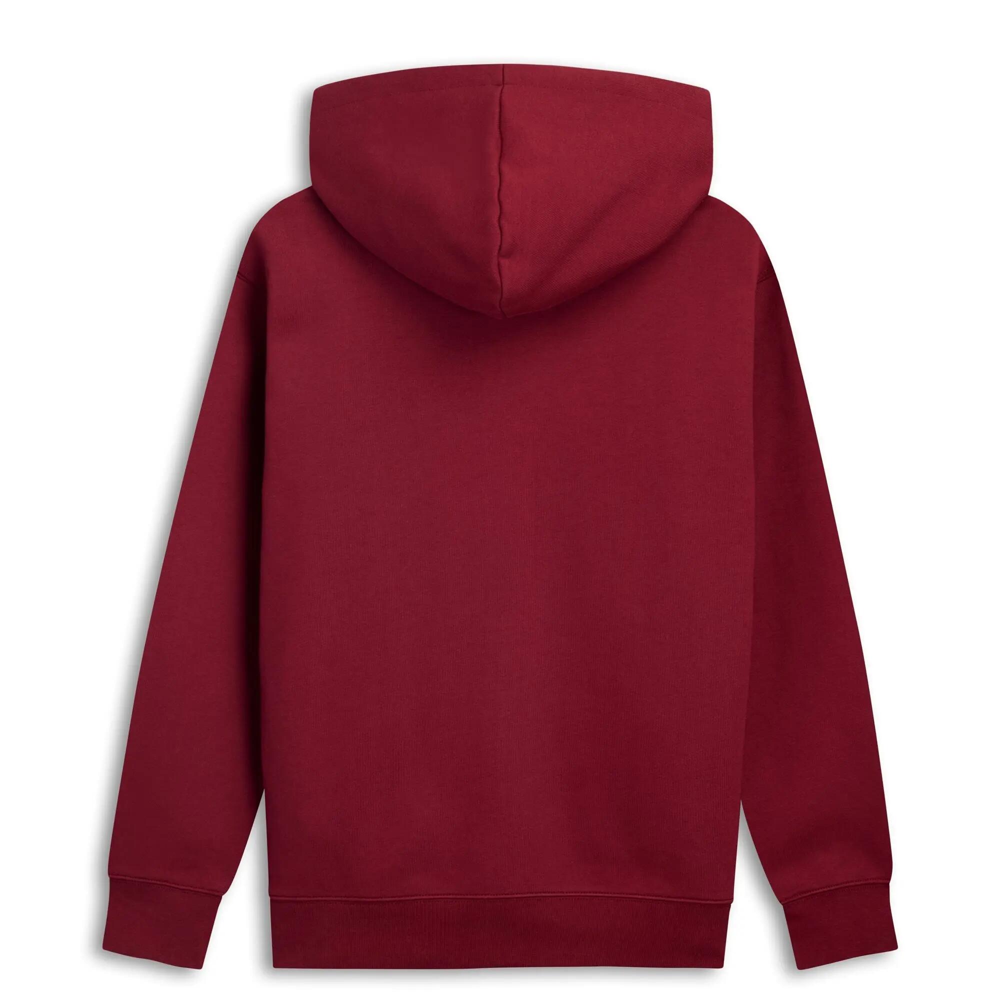 Felpa con cappuccio e zip da uomo in cotone rosso da lifestyle 2/3