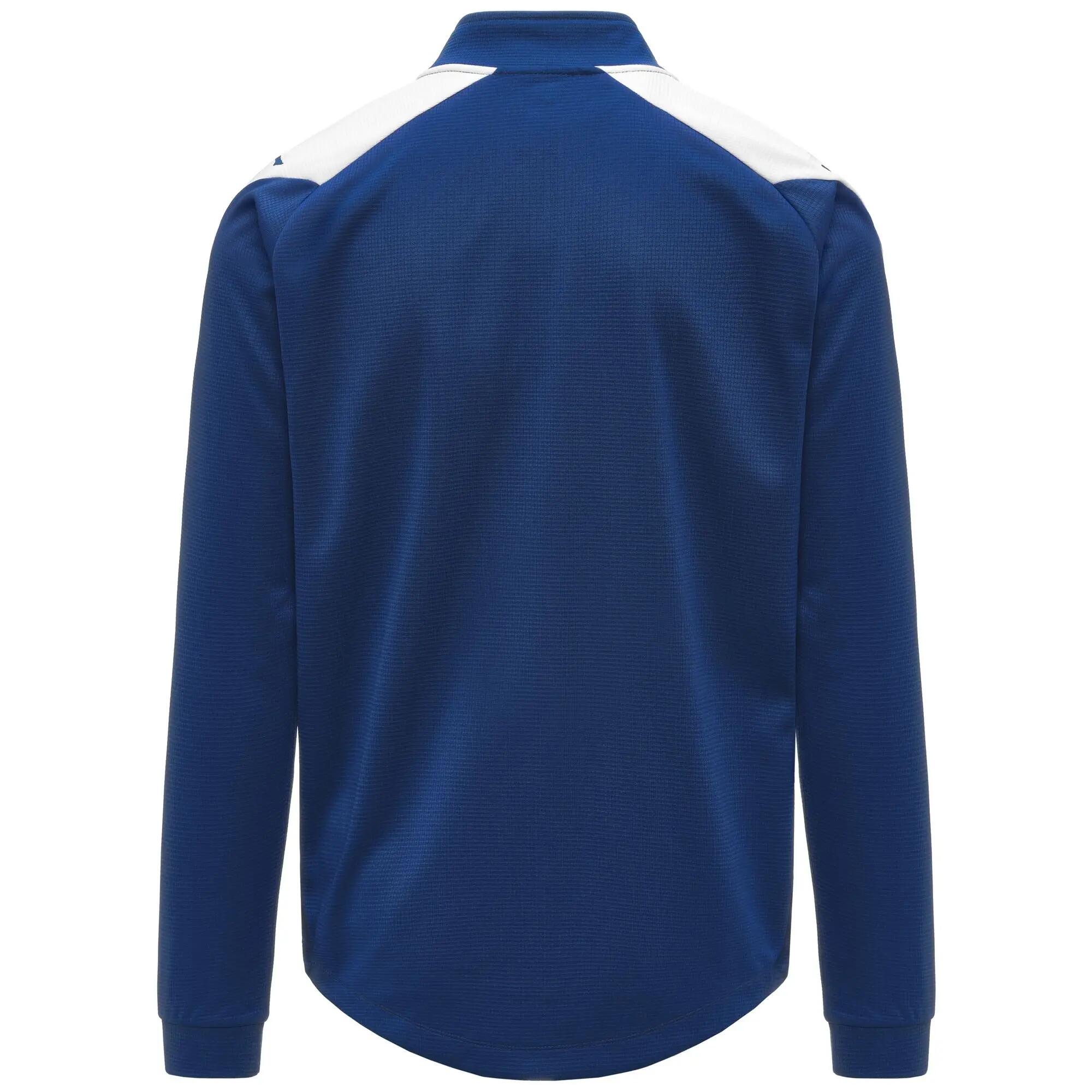 Felpa da bambino in poliestere riciclato blu da calcio 3/4