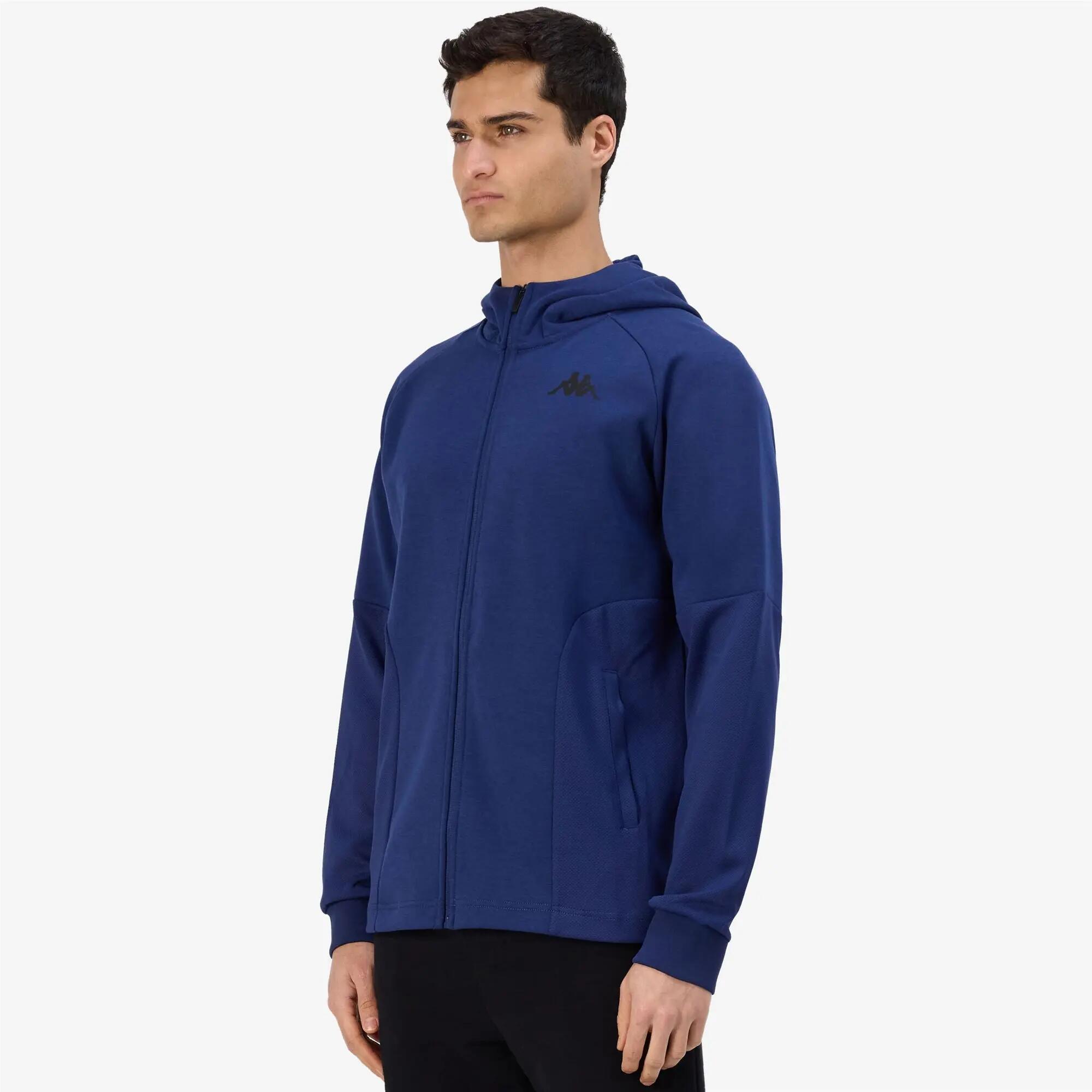Sweat-shirt zippé pour homme bleu pour salle de sport 5/7