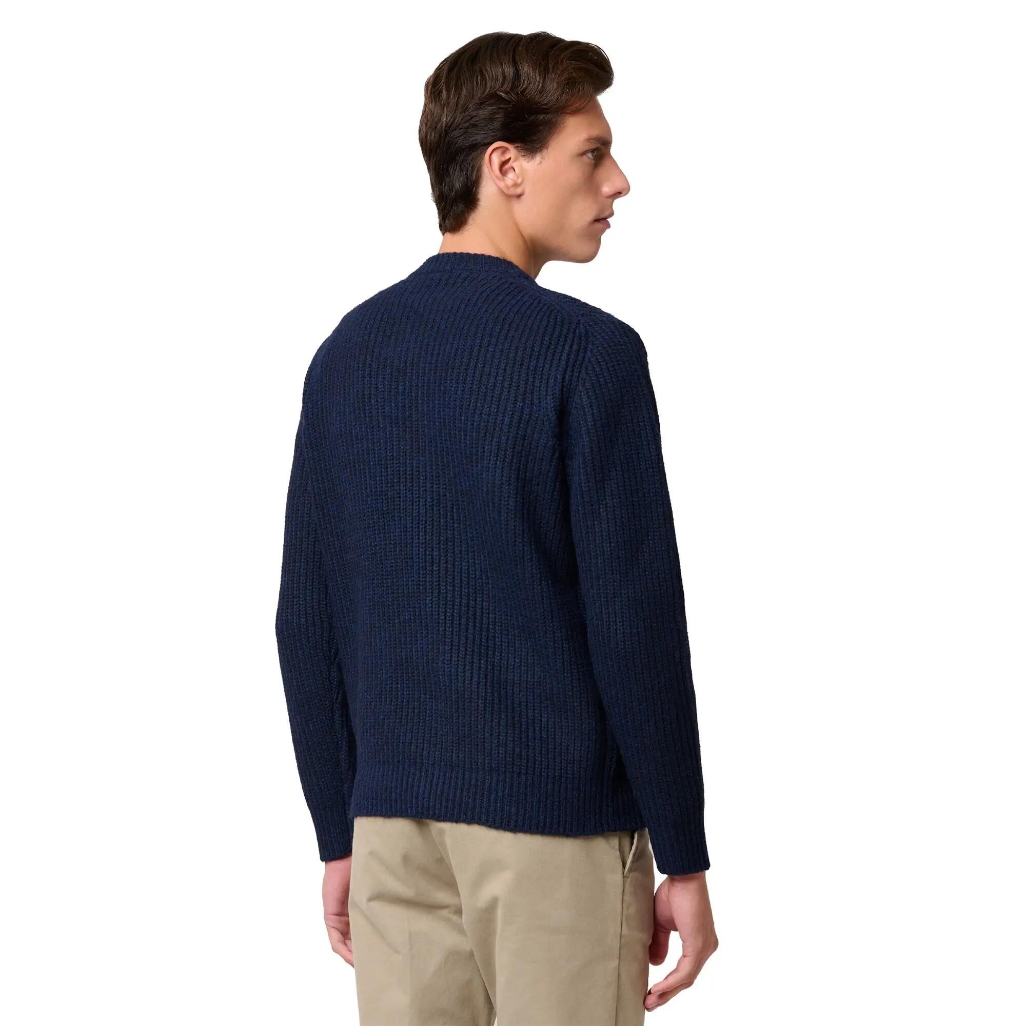 Maglione da uomo in poliestere riciclato blu da casual 5/6