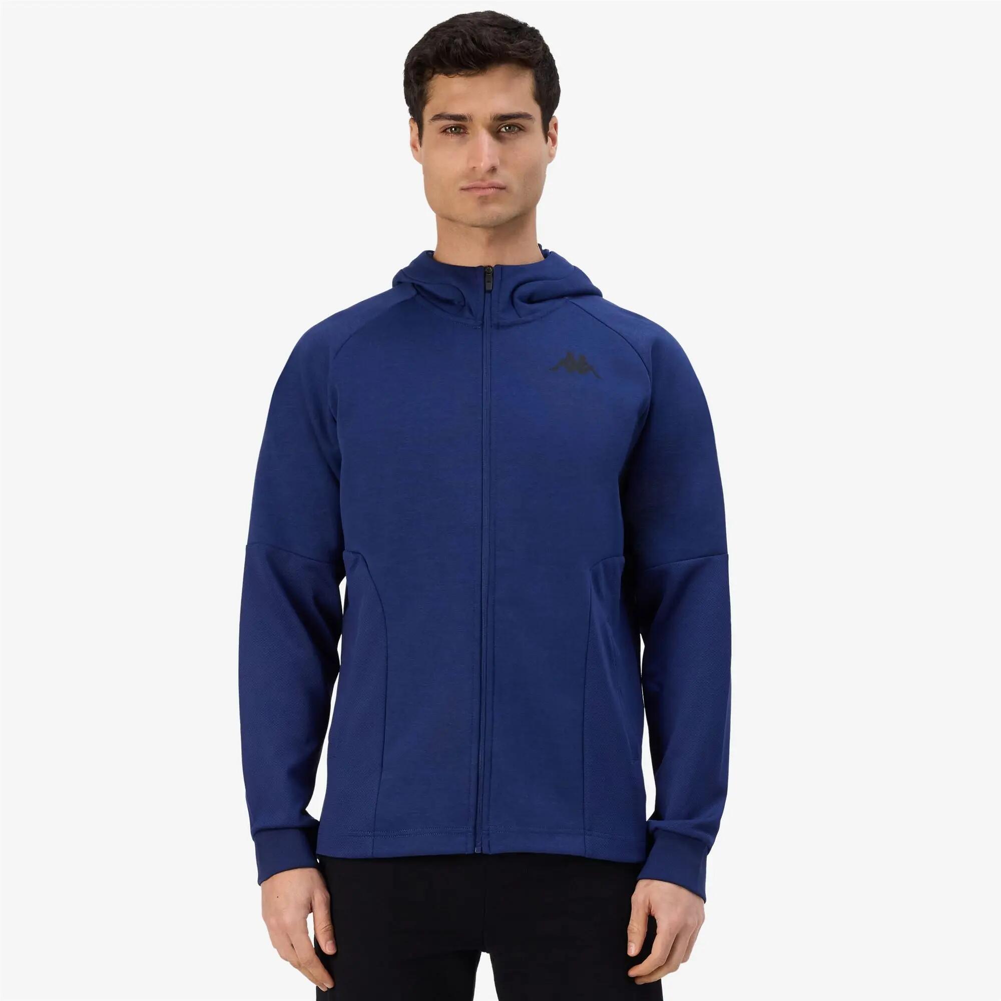 Sweat-shirt zippé pour homme bleu pour salle de sport 4/7