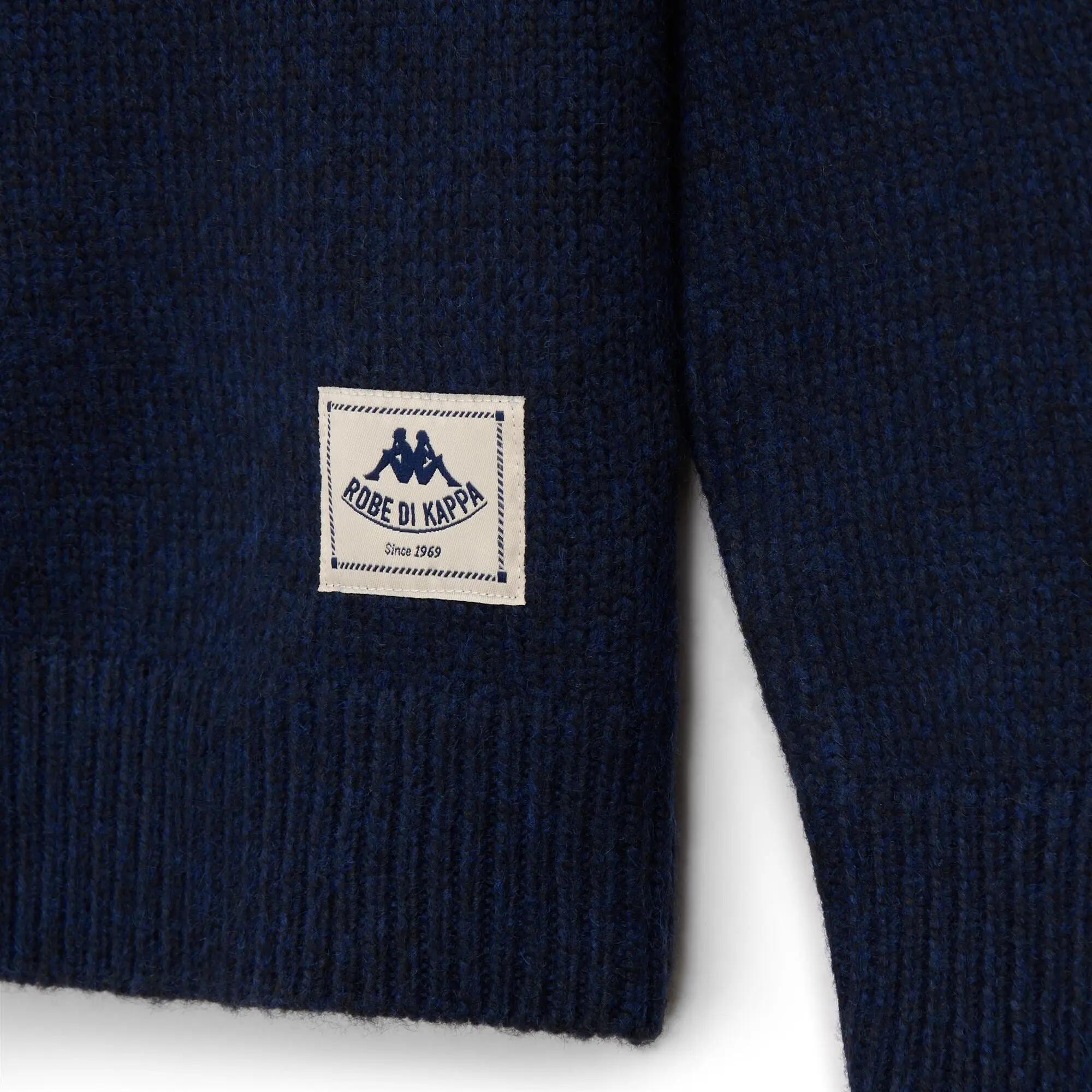 Maglione da uomo in poliestere riciclato blu da casual 3/3