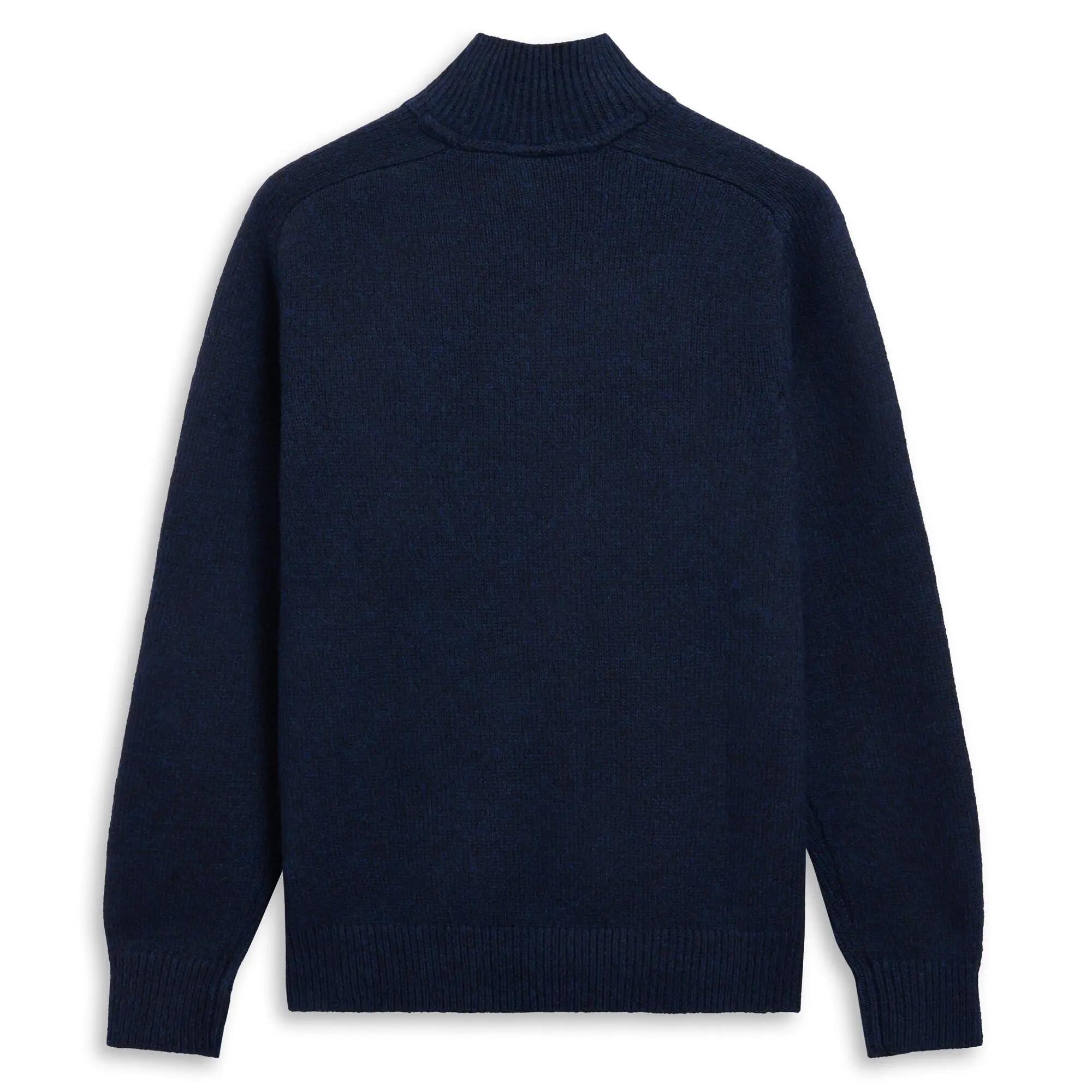 Maglione da uomo in poliestere riciclato blu da casual 2/3