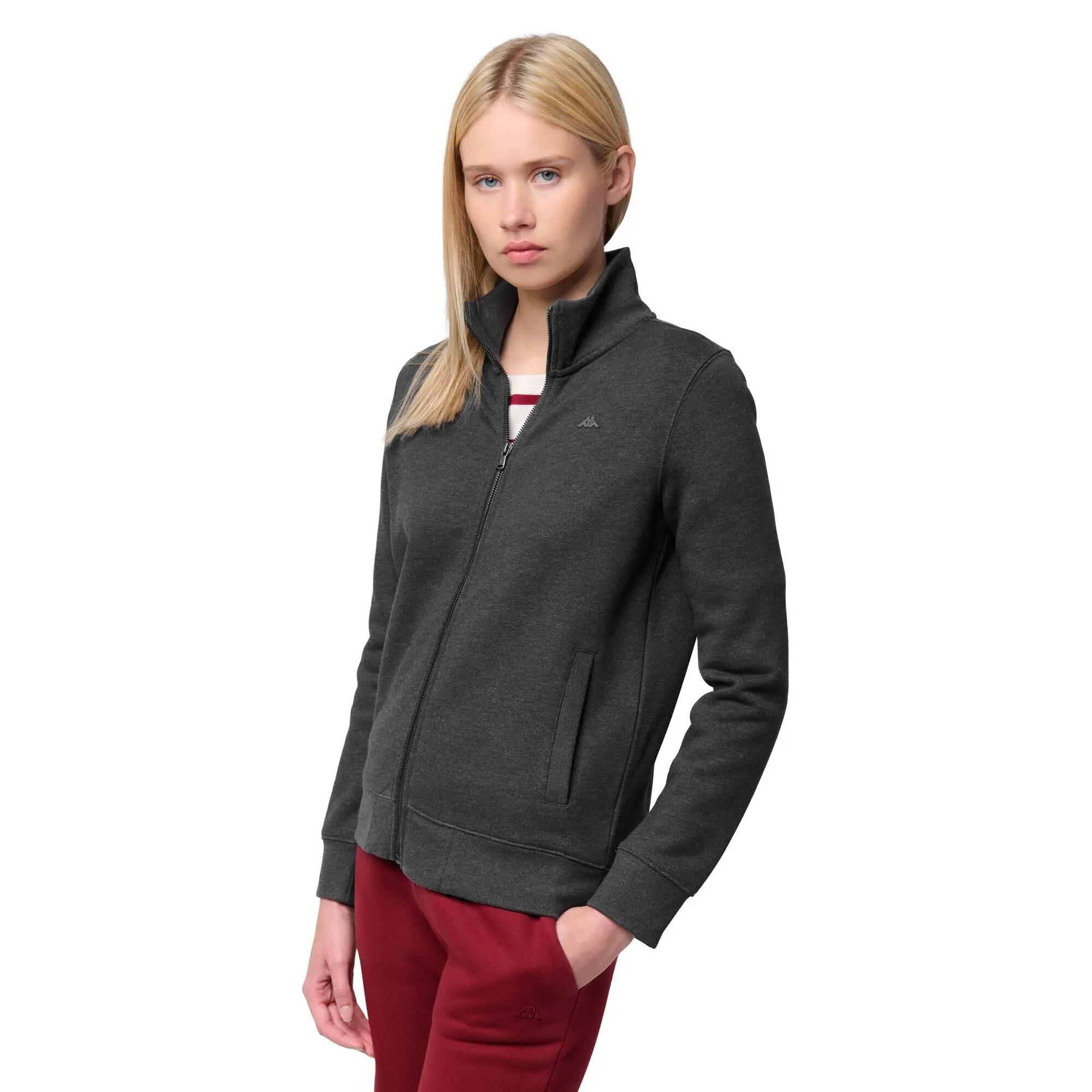 Felpa con zip da donna in cotone grigio da lifestyle 4/6