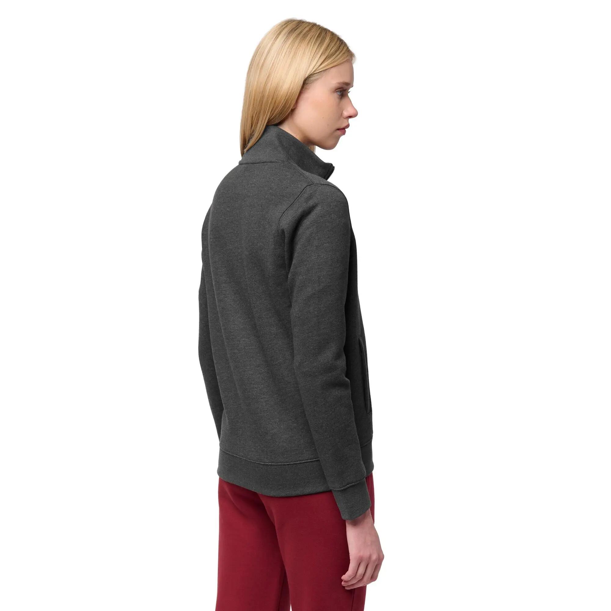 Felpa con zip da donna in cotone grigio da lifestyle 5/6