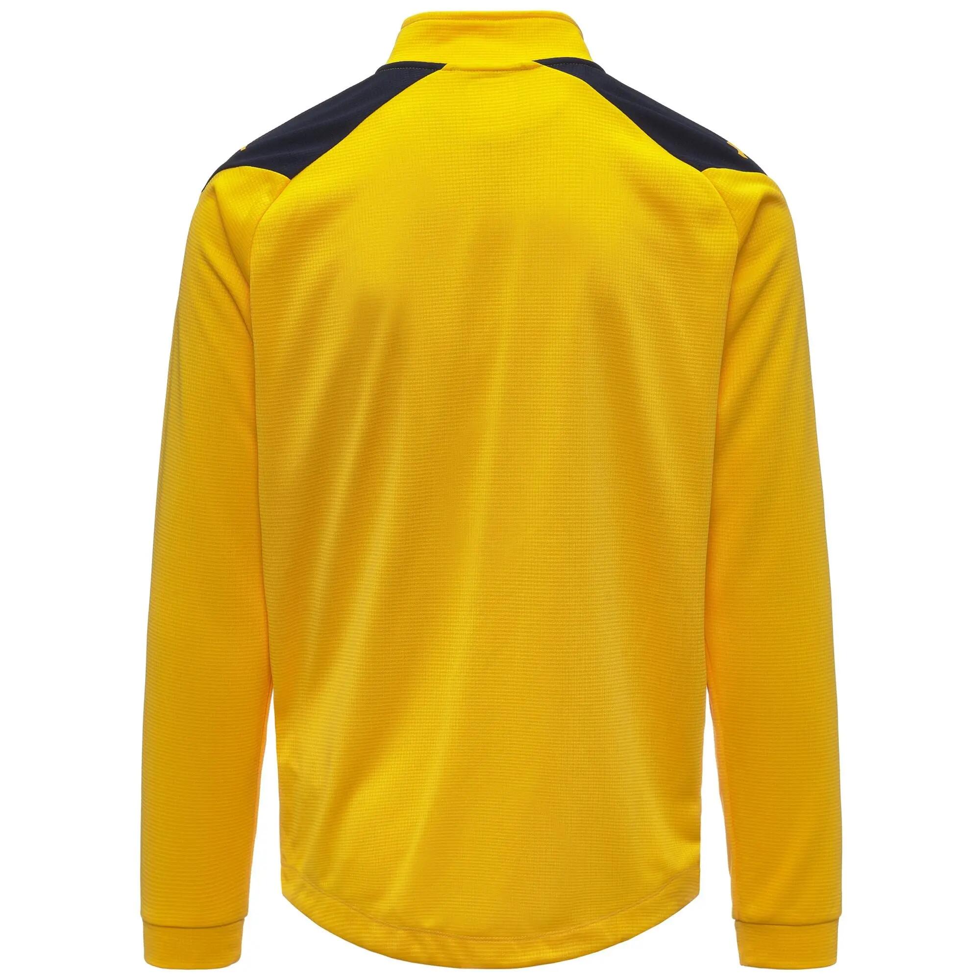Felpa da bambino in poliestere riciclato giallo da calcio 3/4