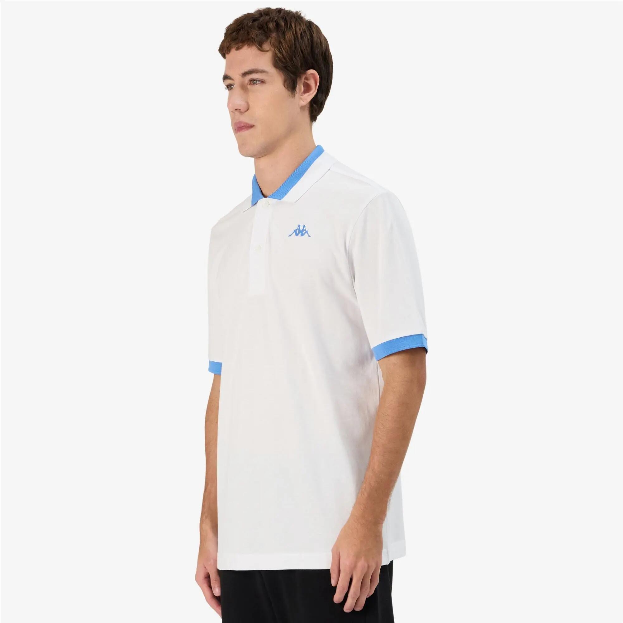 Polo da uomo in cotone bianco da sportivo 5/7
