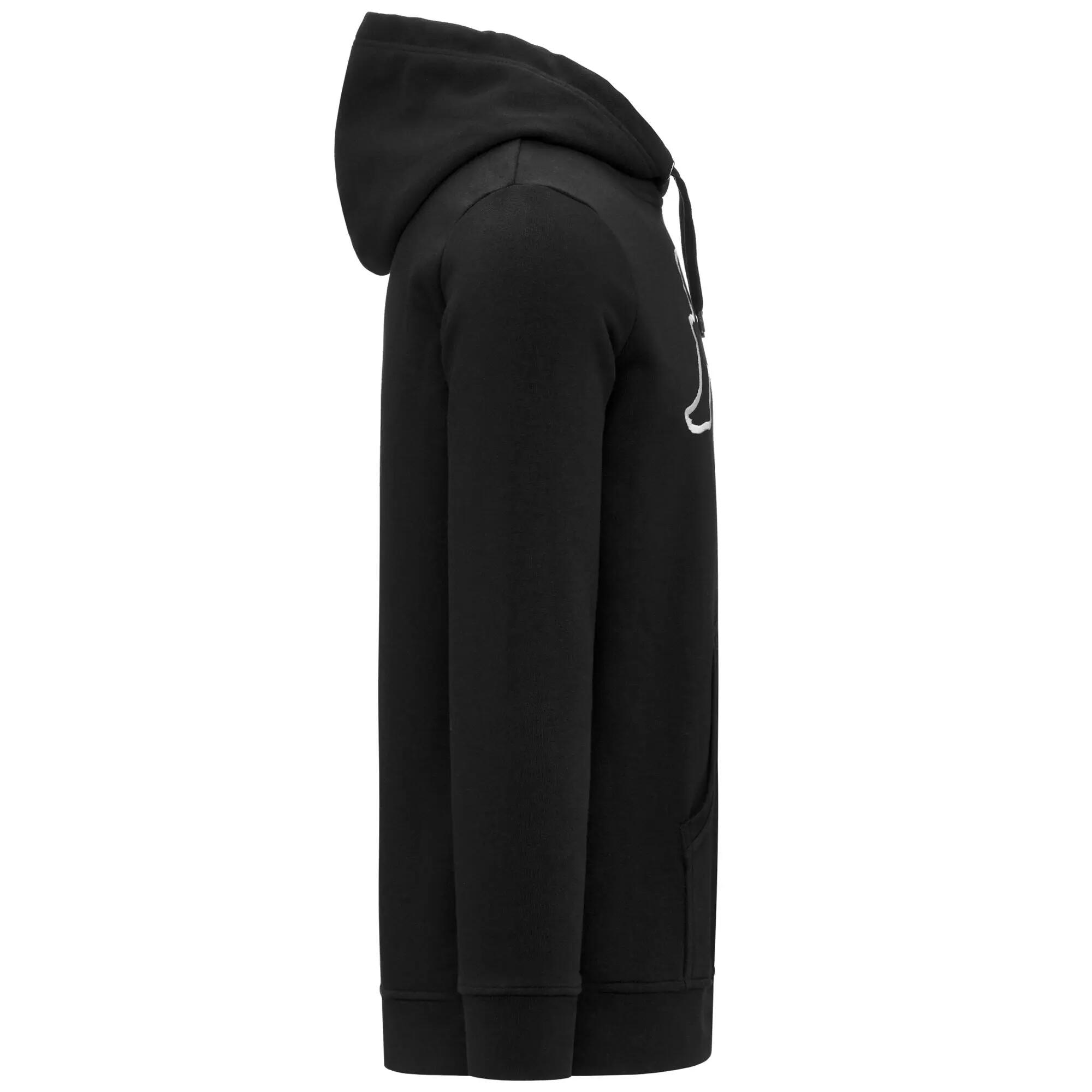 Felpa con cappuccio da uomo in cotone nero da sportivo 2/3