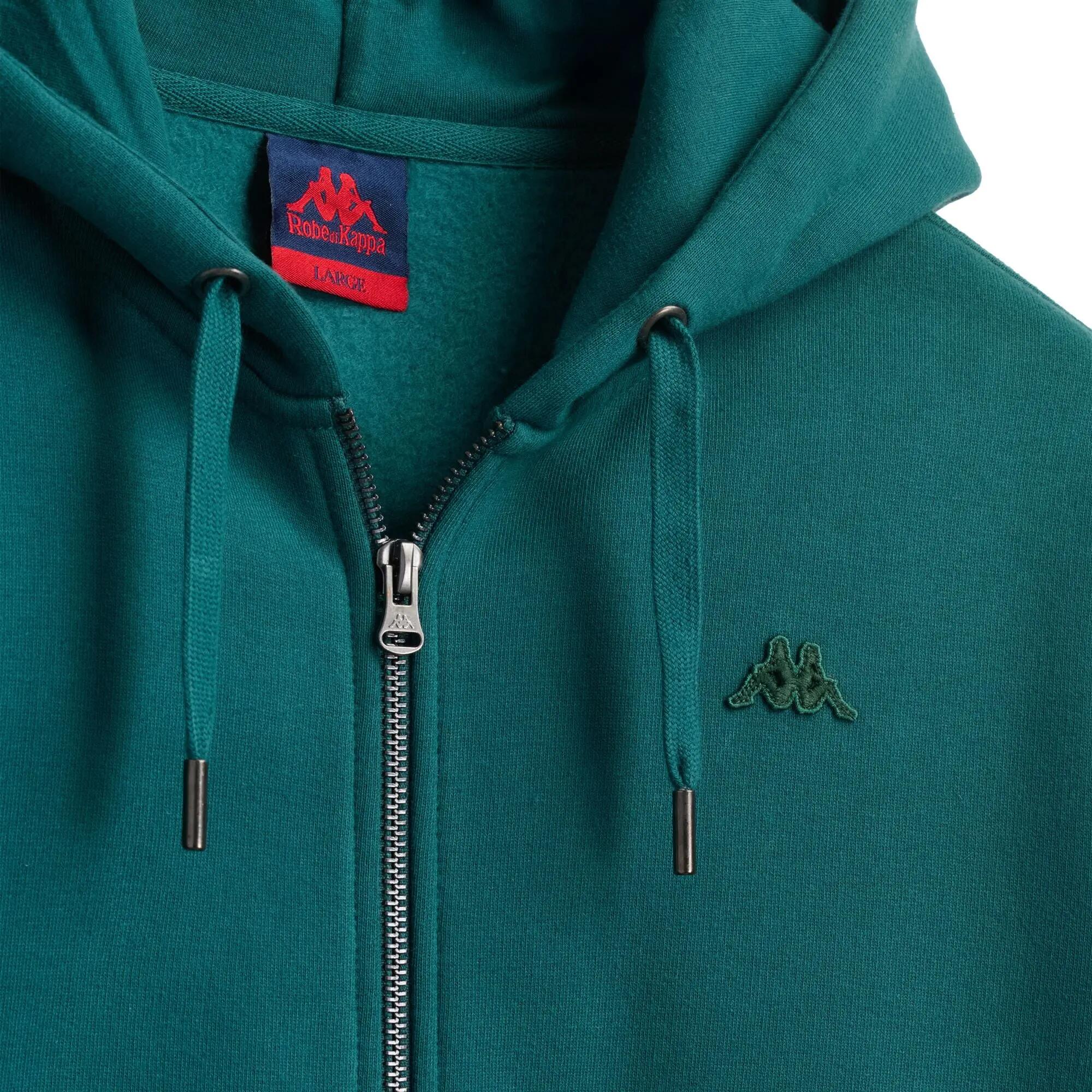 Felpa con cappuccio e zip da uomo in cotone verde da lifestyle 3/3