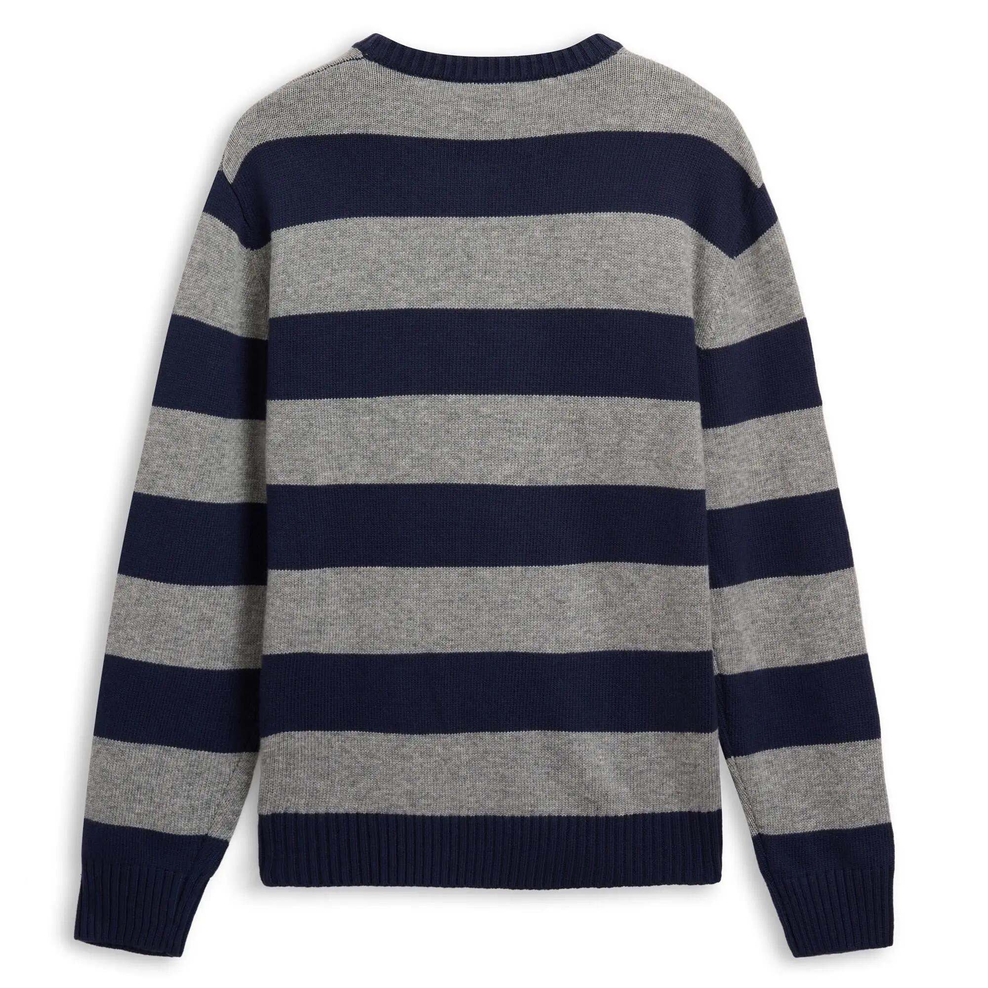 Maglione da uomo in nylon blu da casual 2/3