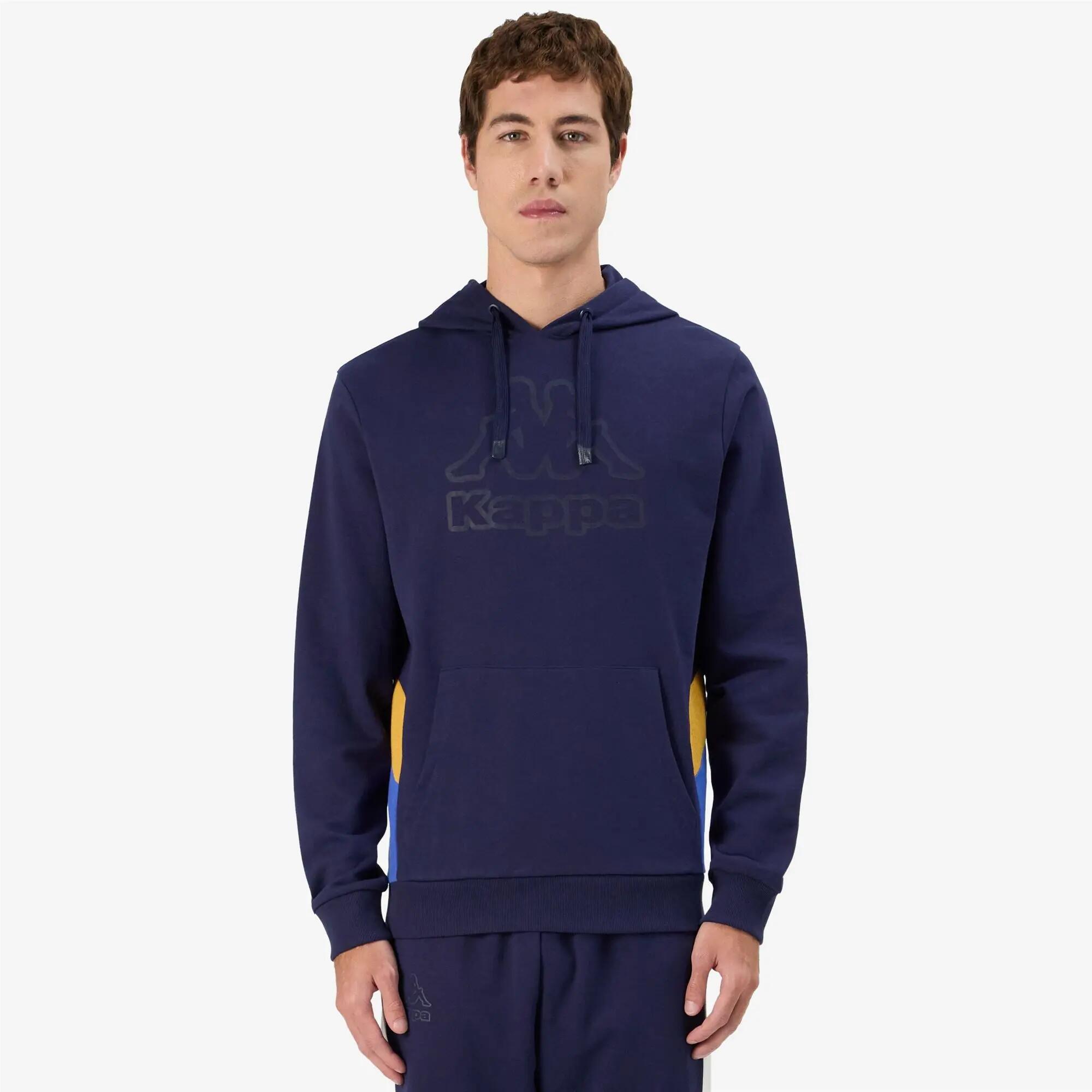 Felpa da uomo in cotone blu da sportivo 5/7
