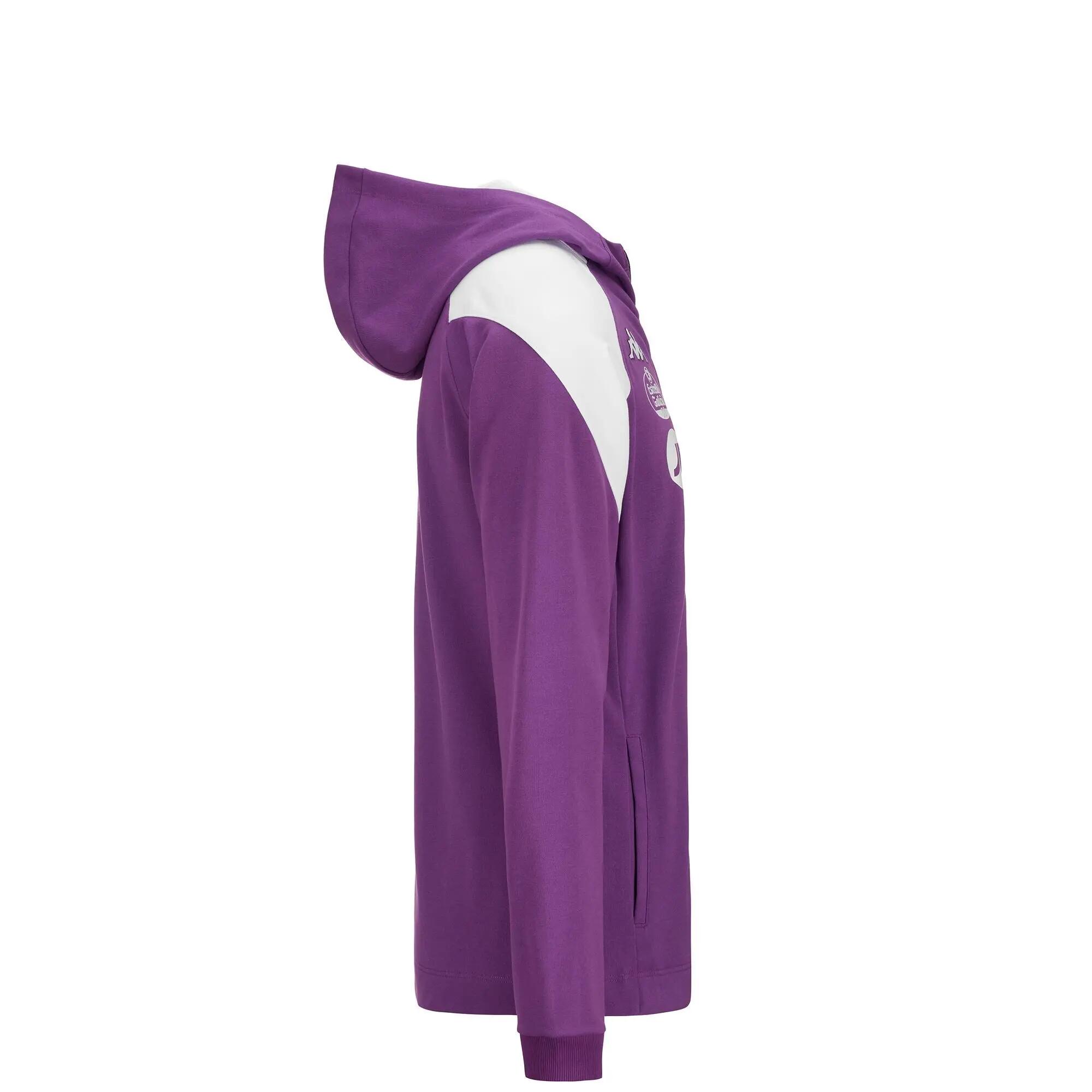 Felpa con zip da uomo in poliestere riciclato viola da calcio 2/5