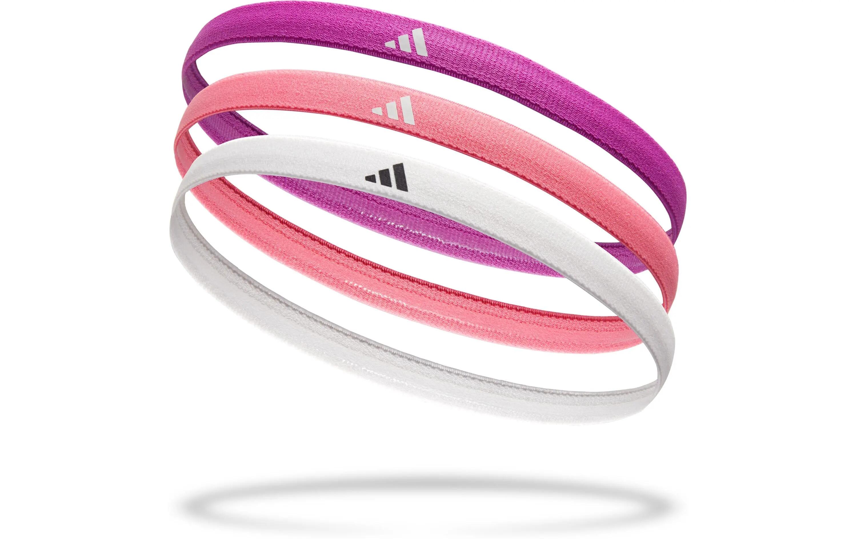 Adidas Bandas Cabeza Deportivas Pack 3 Morado Rosa Blanco 3/3