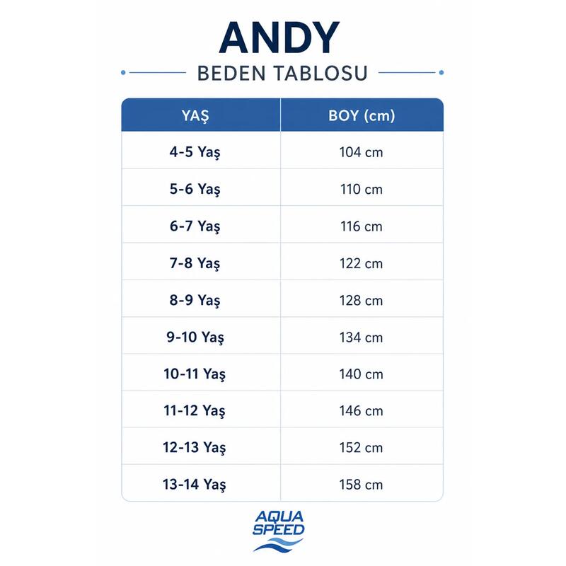 ANDY Erkek Çocuk Yüzücü Antrenman Mayosu Şort Klora Dayanıklı Kumaş Sarı