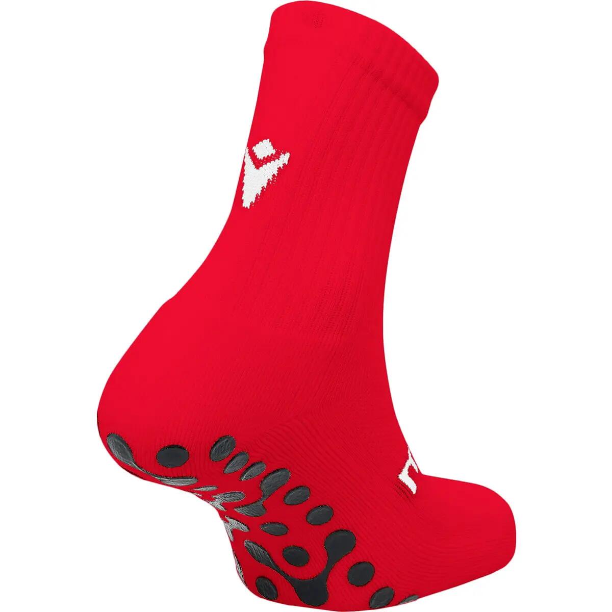 Chaussettes grip multisport - unisexe - anti-slip - rouge/blanc 4/5