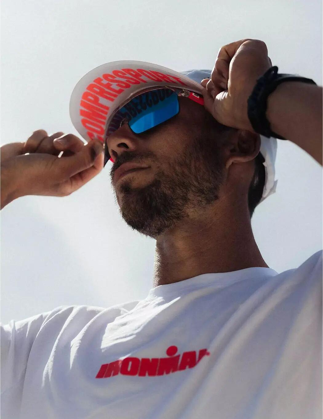 Gorra Compressport Pro Racing Ironman 2026 Blanca/Roja 4/5