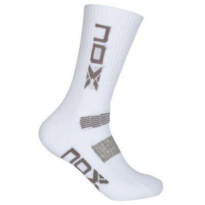 Calze Tecniche Nox A Metà Polpaccio Logo Bianco Verticale Grigio