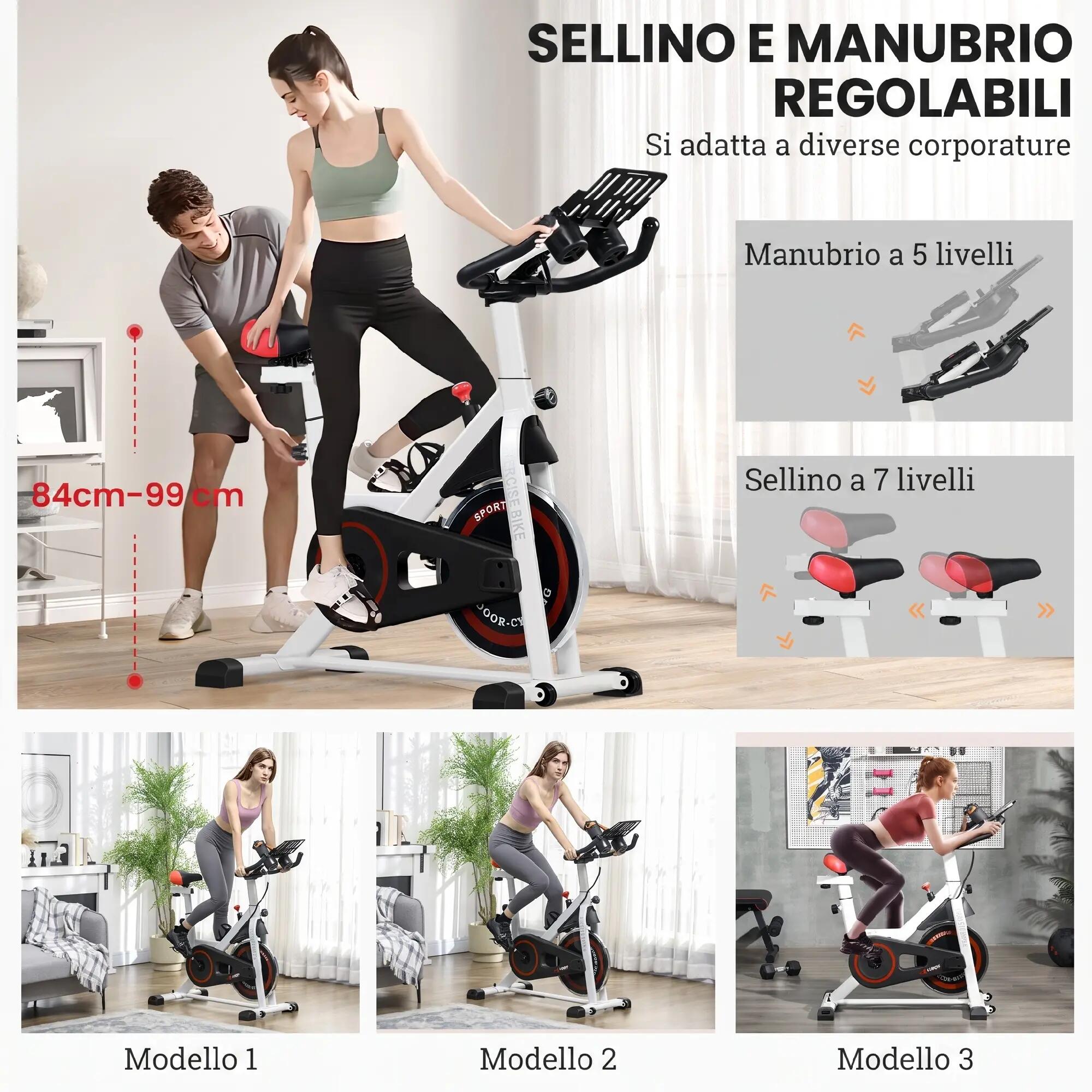 Vélo d'appartement avec résistance réglable, vélo de fitness professionnel et 9/9