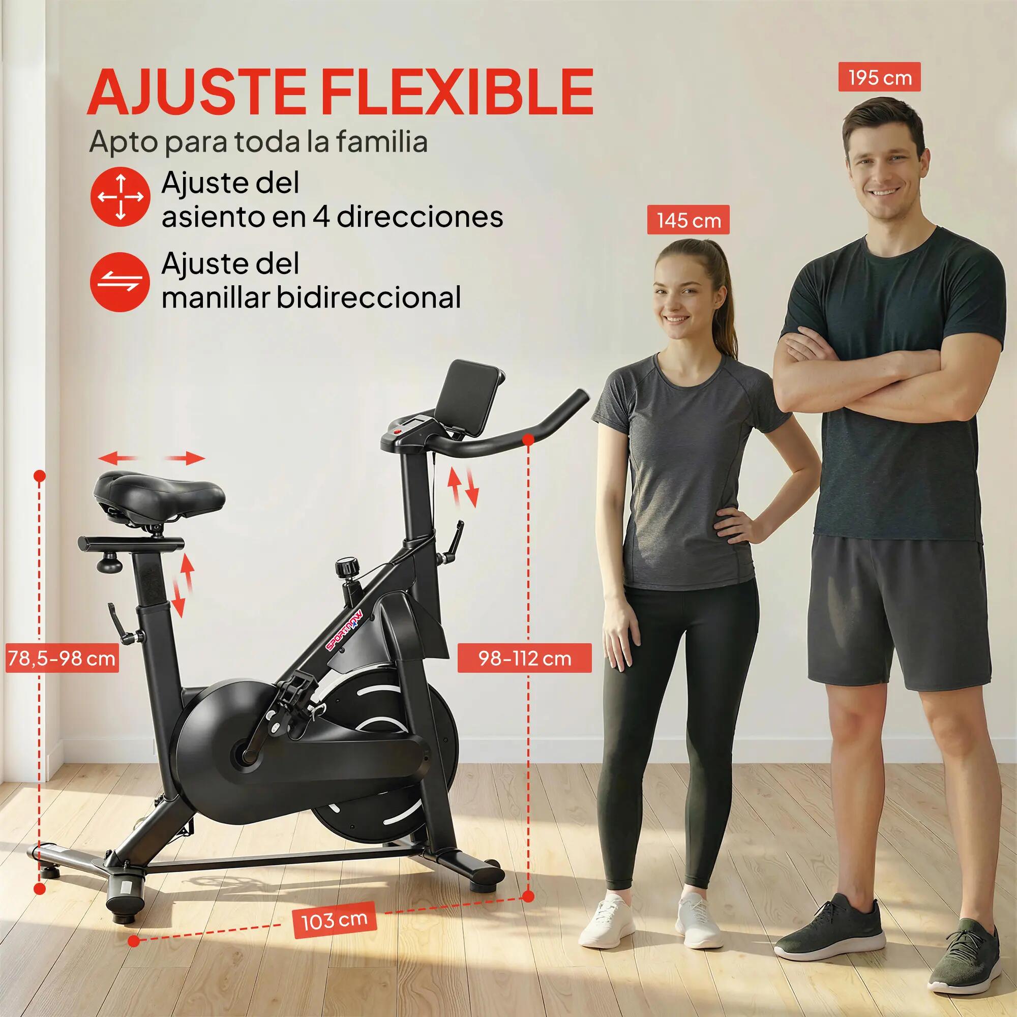 Vélo d'appartement avec résistance magnétique réglable, écran LCD, selle et 7/9