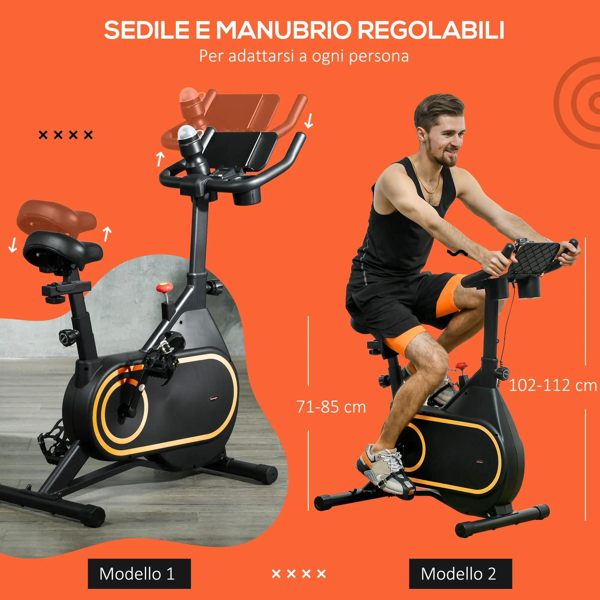 Vélo d'exercice magnétique avec volant d'inertie de 4 kg, guidon et selle 8/9