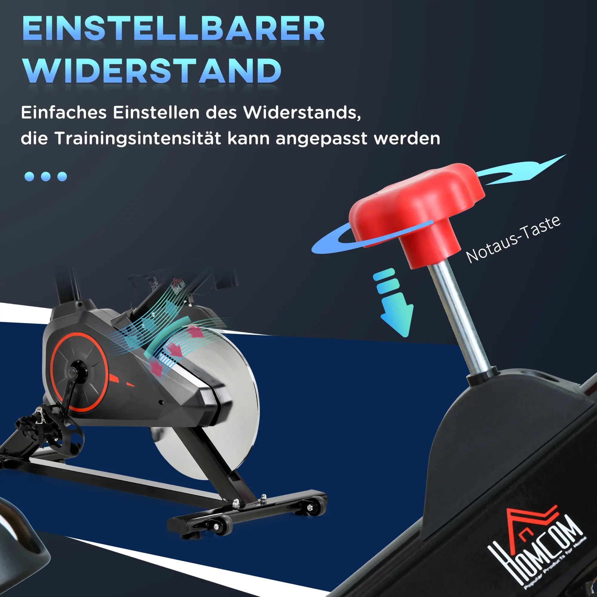 Vélo d'appartement avec moniteur de fréquence cardiaque, écran LCD, support pour 8/9
