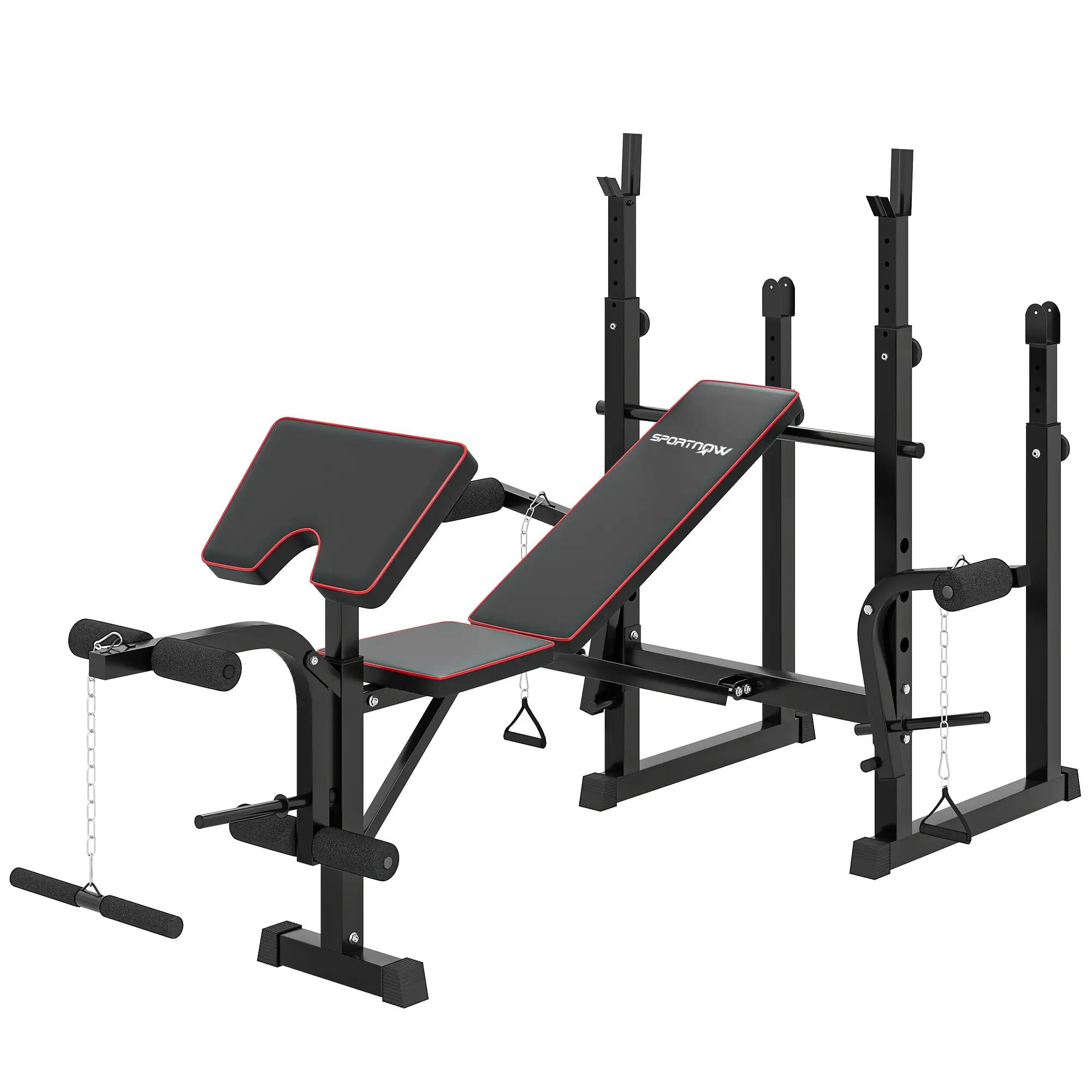 Banc de musculation avec supports pour haltères et dossier réglable pour un 2/9