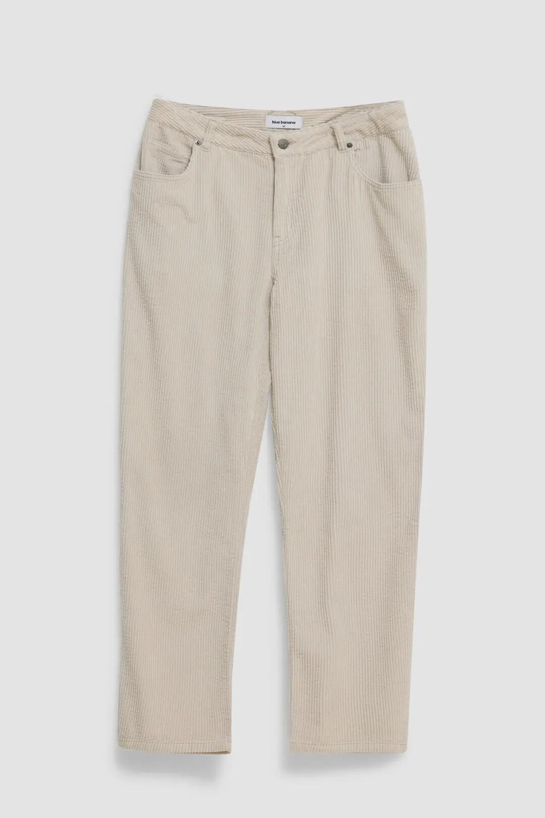 Pantalón Straight Blue Banana de 100% Algodón Orgánico Cord Blanco Roto 4/4