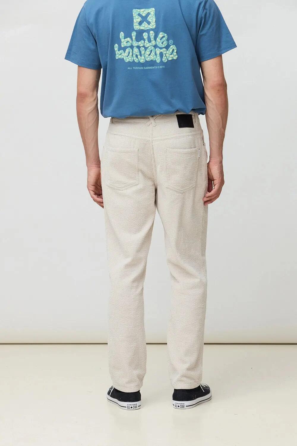 Pantalón Straight Blue Banana de 100% Algodón Orgánico Cord Blanco Roto 2/4