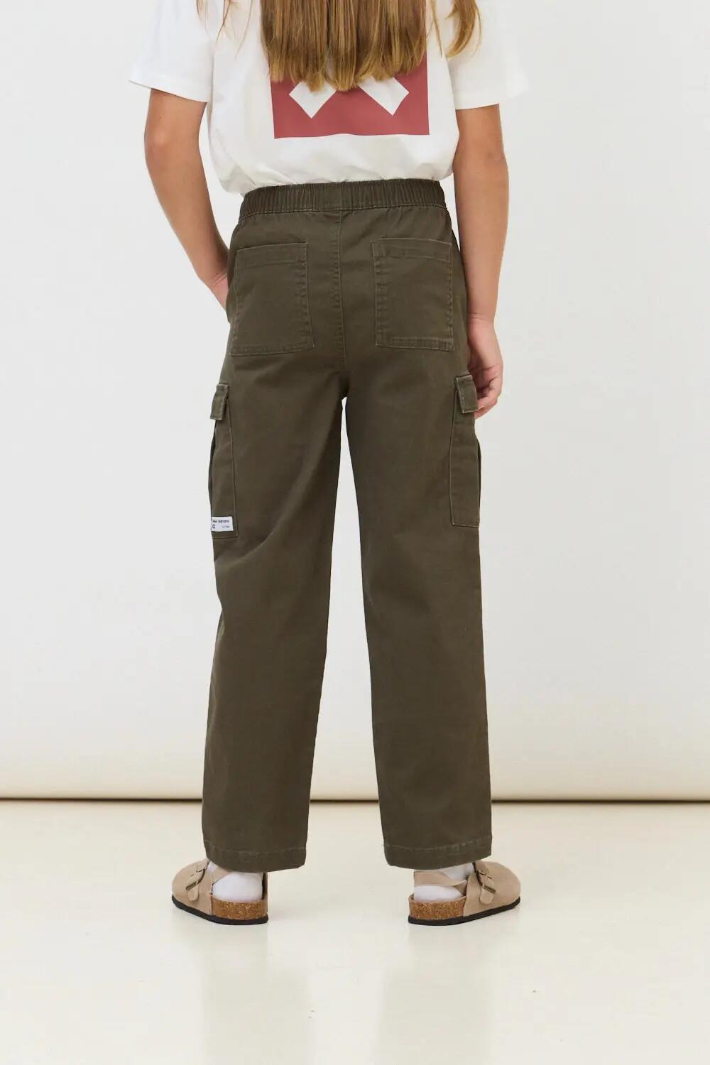 Pantalón Cargo Kids Blue Banana de Algodón Orgánico Cargo Olive Green 2/3