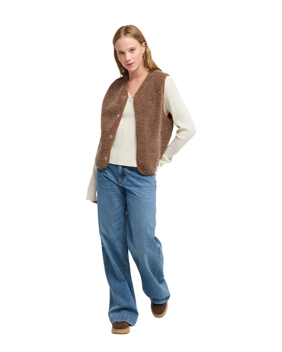 Chaleco polar sherpa ICONIC TOWN Marrón Mujer 4/4