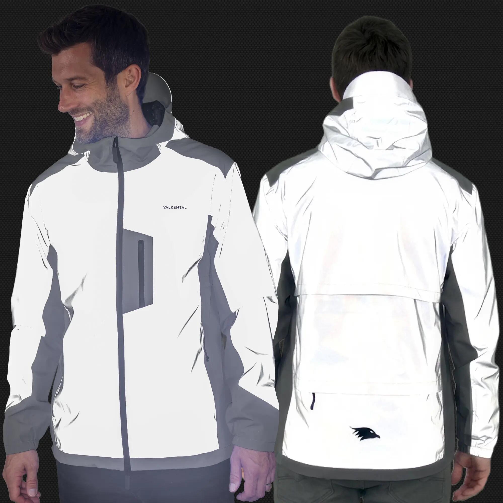 Giacca impermeabile bici uomo traspirante e riflettente - cappuccio per casco 2/8
