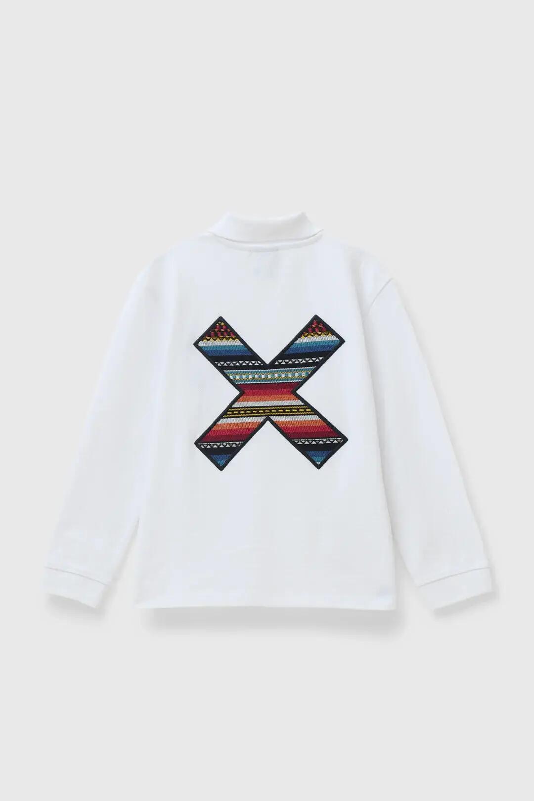 Polo Manga Larga Kids Blue Banana de 100% Algodón Orgánico Classic Blanco 2/2