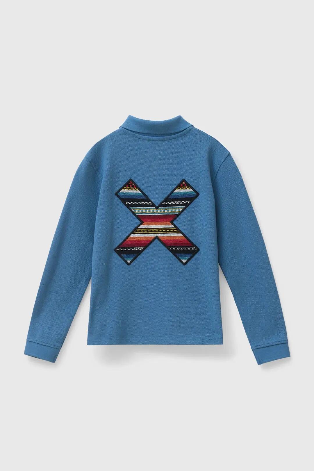 Polo Manga Larga Kids Blue Banana de 100% Algodón Orgánico Classic Indigo Blue 2/2