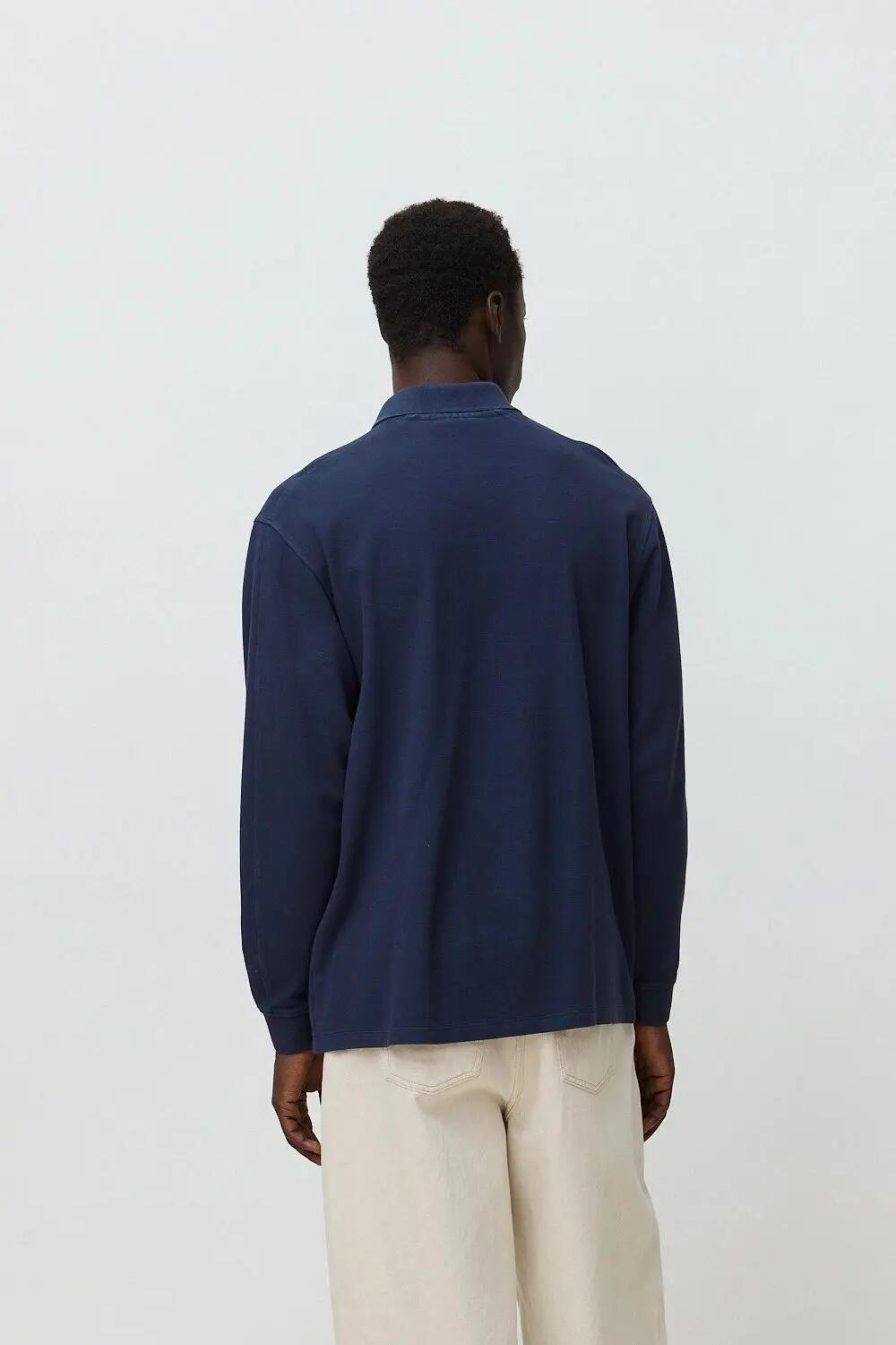 Polo Manga Larga Blue Banana de 100% Algodón Orgánico Logo Azul Marino 2/4