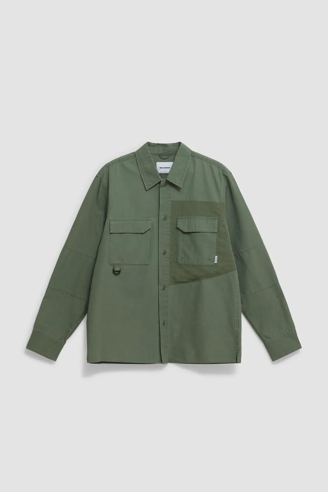 Sobrecamisa Blue Banana de 100% Algodón Orgánico Tech Olive Green 4/4