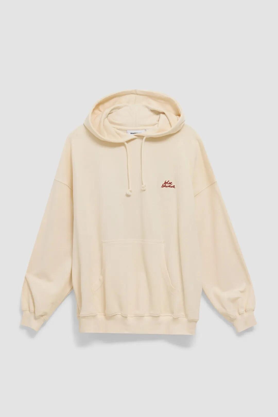 Sudadera con Capucha de Mujer Blue Banana Algodón Orgánico Heather Blanco Roto 4/4