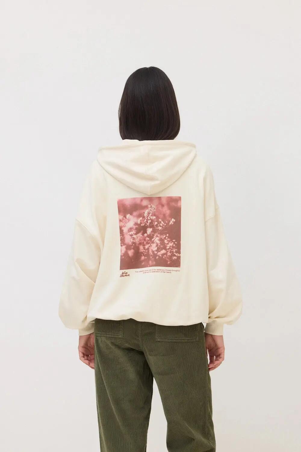 Sudadera con Capucha de Mujer Blue Banana Algodón Orgánico Heather Blanco Roto 2/4