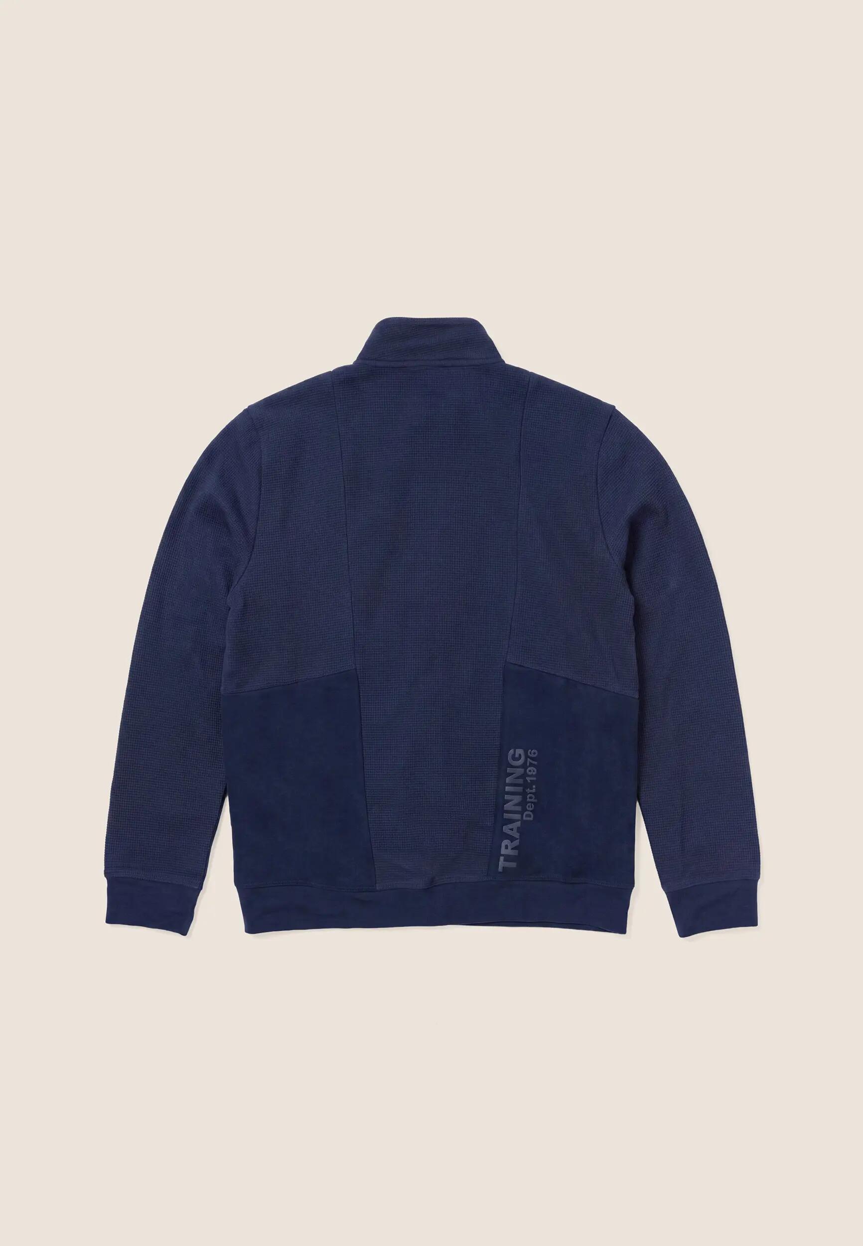 Felpa Uomo in Tessuto Bonded a Quadri con Zip e Collo Alto 5/6