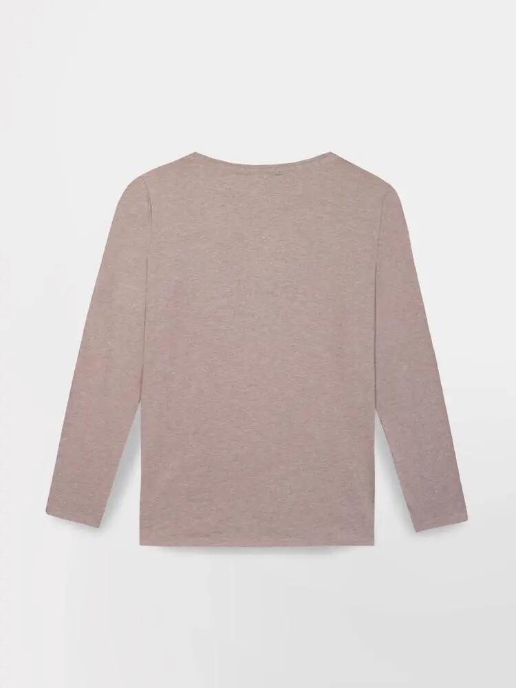 T-shirt manches longues - femme - col V - ADINALON - rose 5/5