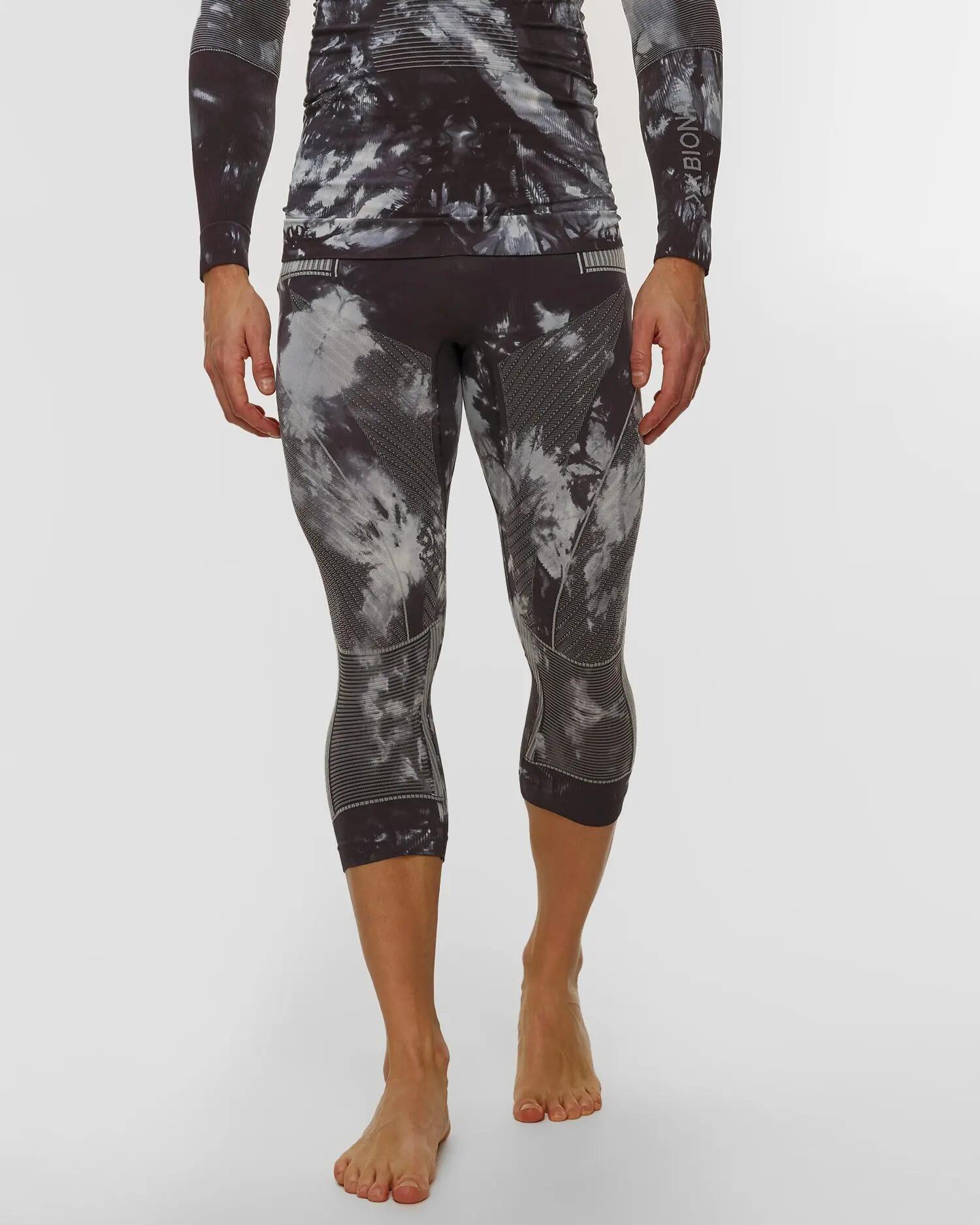 Kalesony unisex X-Bionic Energy Accumulator Wild 3/4 Pants TIEDYE BLACK X WHITE 1/5