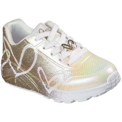 Sneakers skechers uno lite heartdust forever, grijs, kinderen